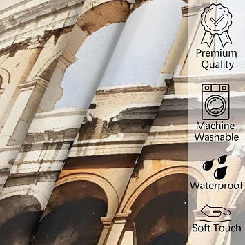 Square Tablecloth Roman Retro Architecture Waterproof Kitchen Table Cover Washable Polyester Fabric Table Cloth for Wedding Party Dining Banquet Decoration 36 x 36