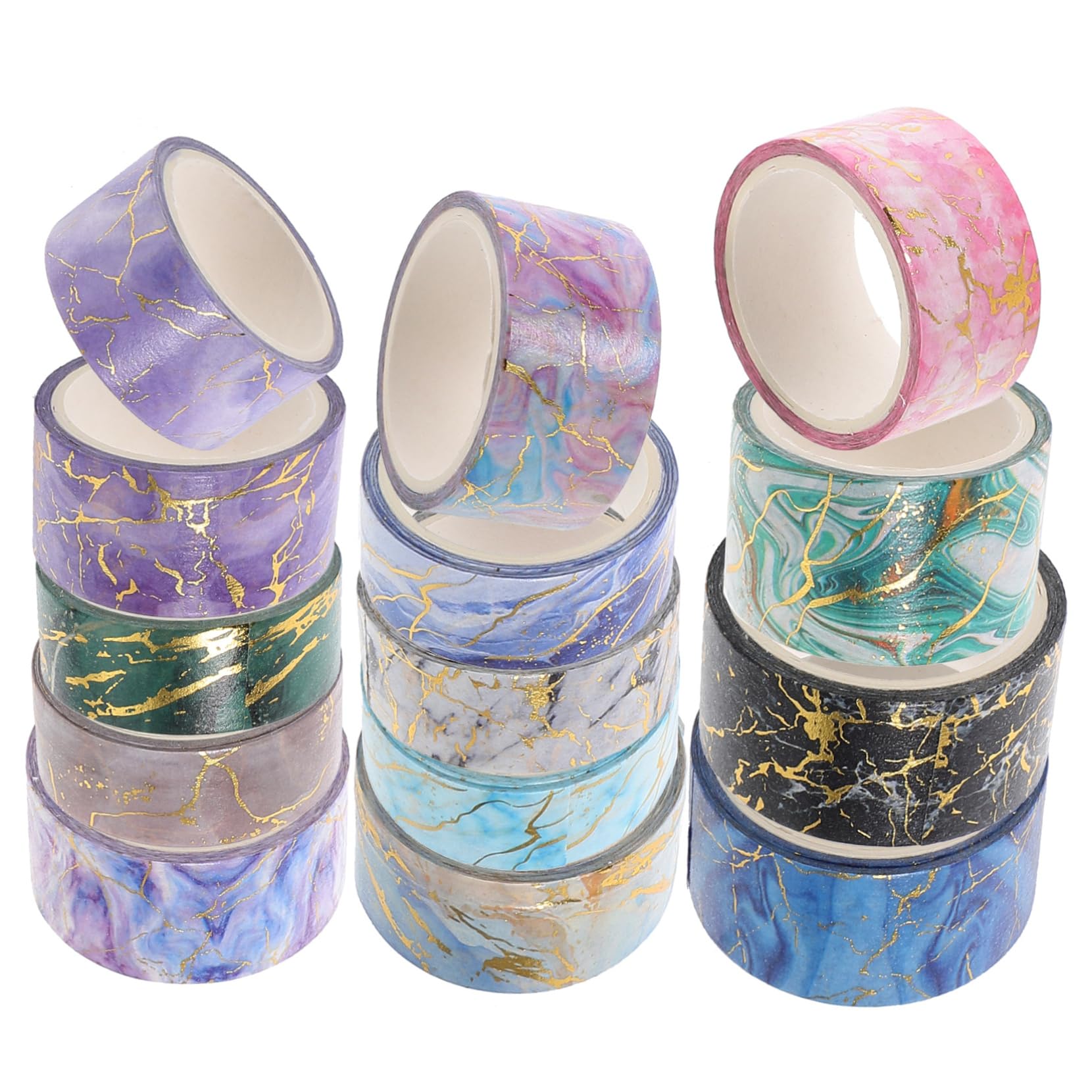SHINEOFI 70rouleaux Lot Washi Tape Autocollants Marbrés Adhésifs Pour Scrapbooking Et Ruban Décoratif Pour Artisanat Et Journaux