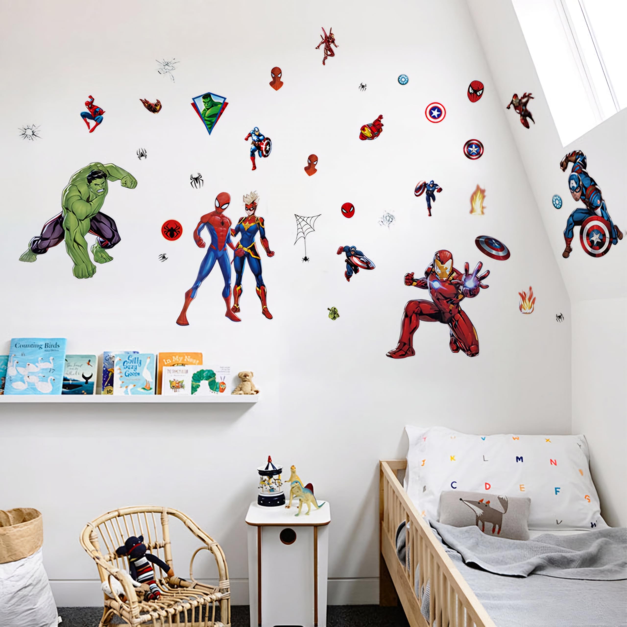 Kibi - Adesivi da parete per camera da letto, per cameretta dei bambini, decorazione per cameretta dei bambini