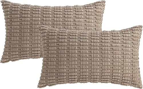 Vista 182 de MIULEE Pack of 2 Orange Corduroy Decorative Pillow Covers 20x20 Inch Soft Boho Striped Throw Pillow Covers Modern Farmhouse Home Decor for Halloween