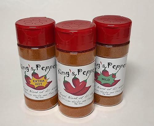 King's Pepper Mezcla de especias africanas occidentales, paquete de 3
