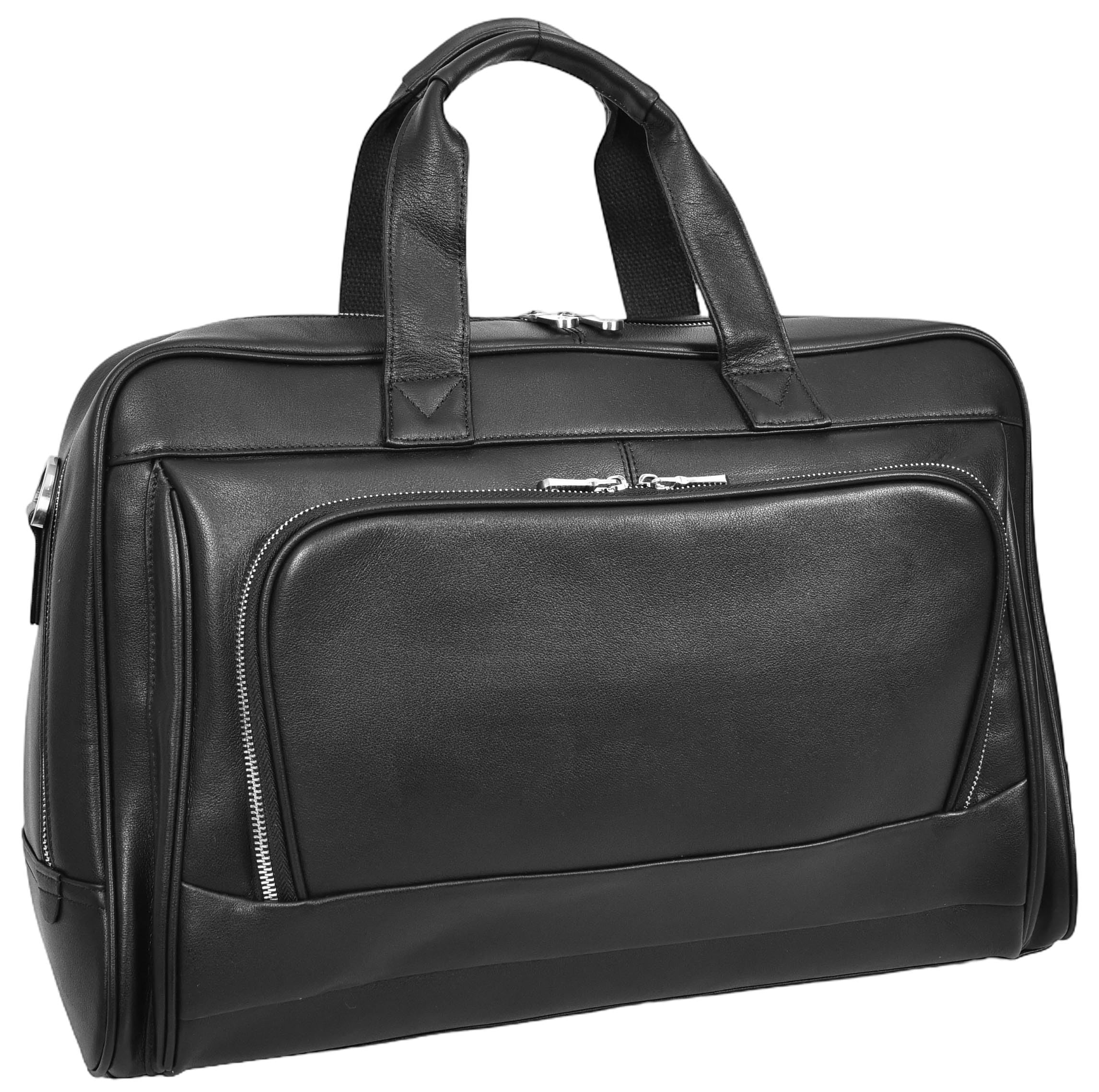 Kigali - Bolsa de viaje de piel auténtica, tamaño mediano, para fin de semana, Black, M, Bolsa de transporte