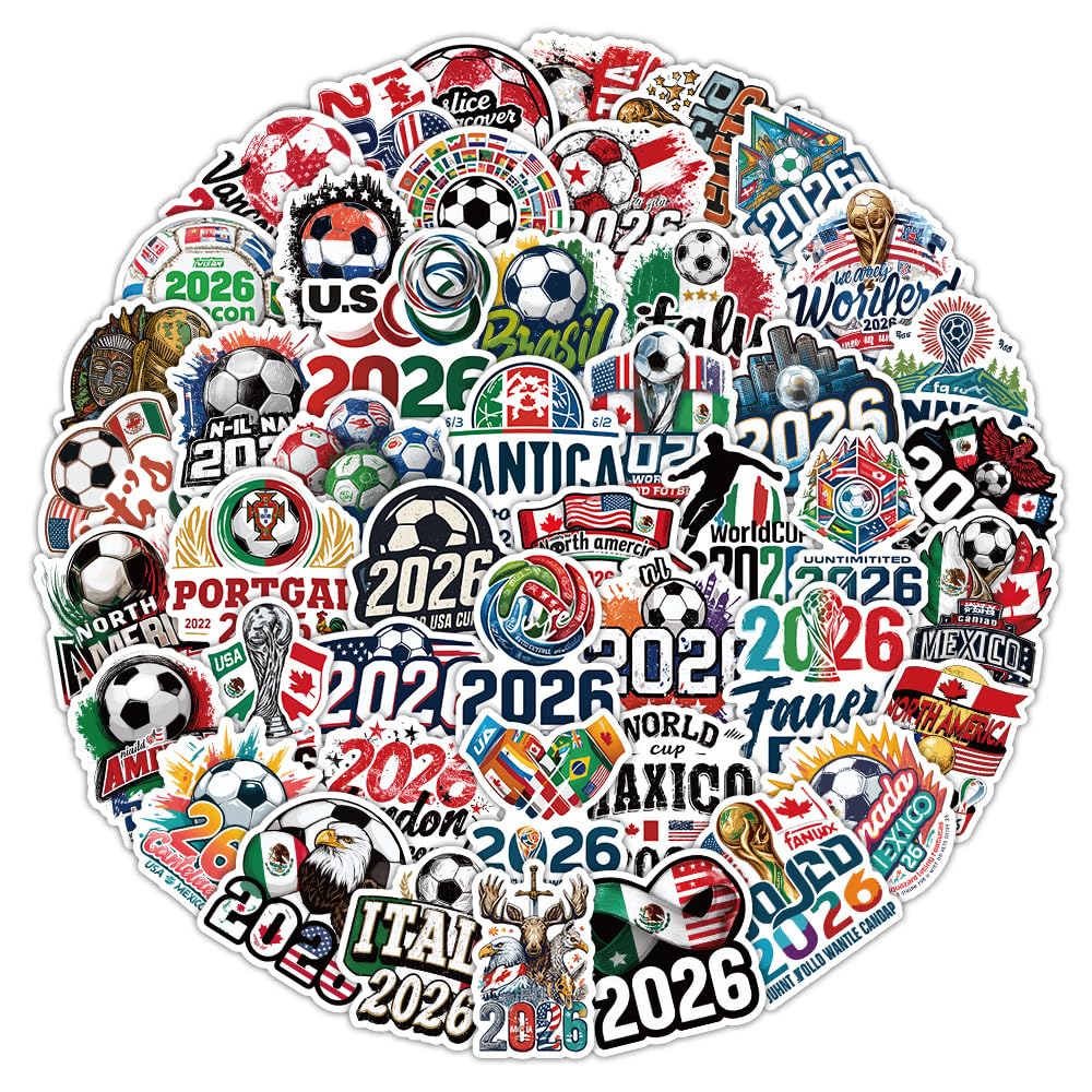 Bric Dodo 100 Pcs Soccer Stickers Laptop Car Scrapbook Phone Skateboard Suitcase Luggage Bike Football Vinyl Waterproof Aesthetic Personalised Stickers For Adults