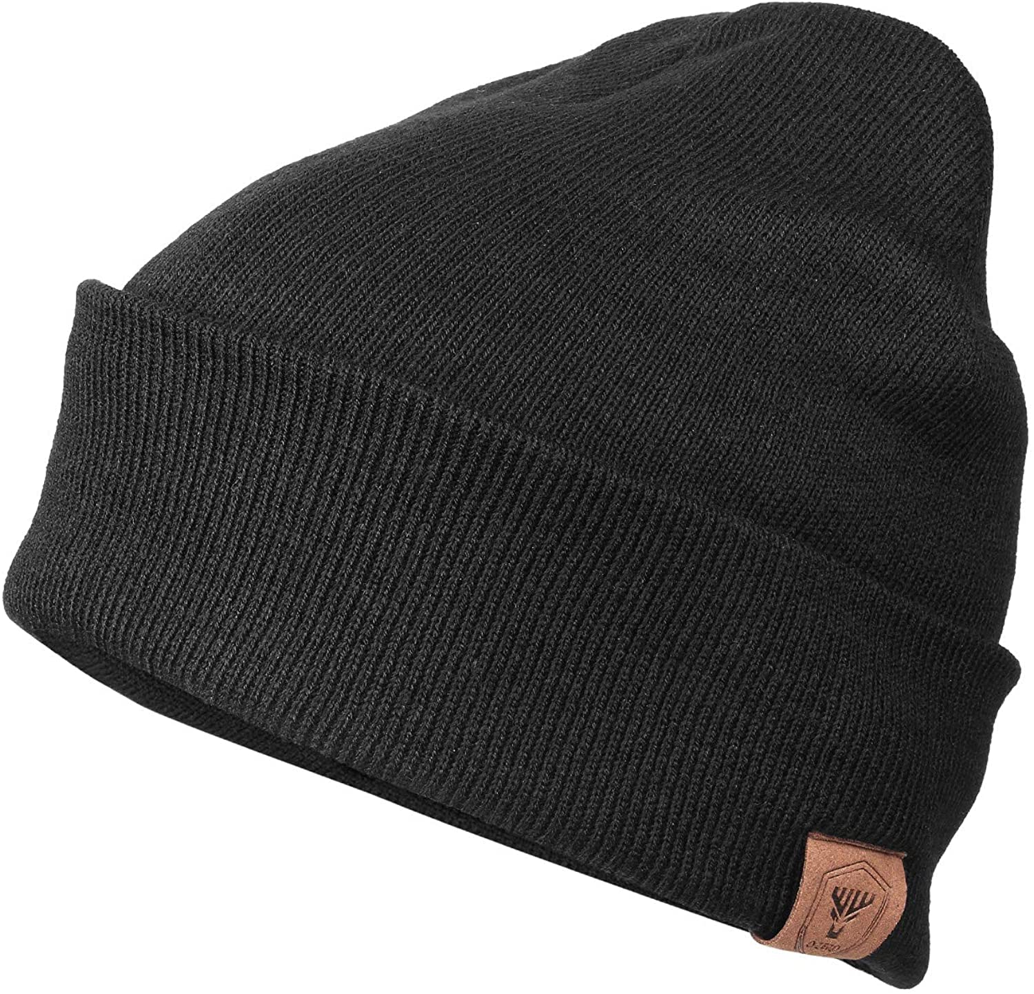 OZEROBeanie Hat, Men and Ladies Winter Thermal Hat for Running & Cycling and Ski, Black, 7 1/8