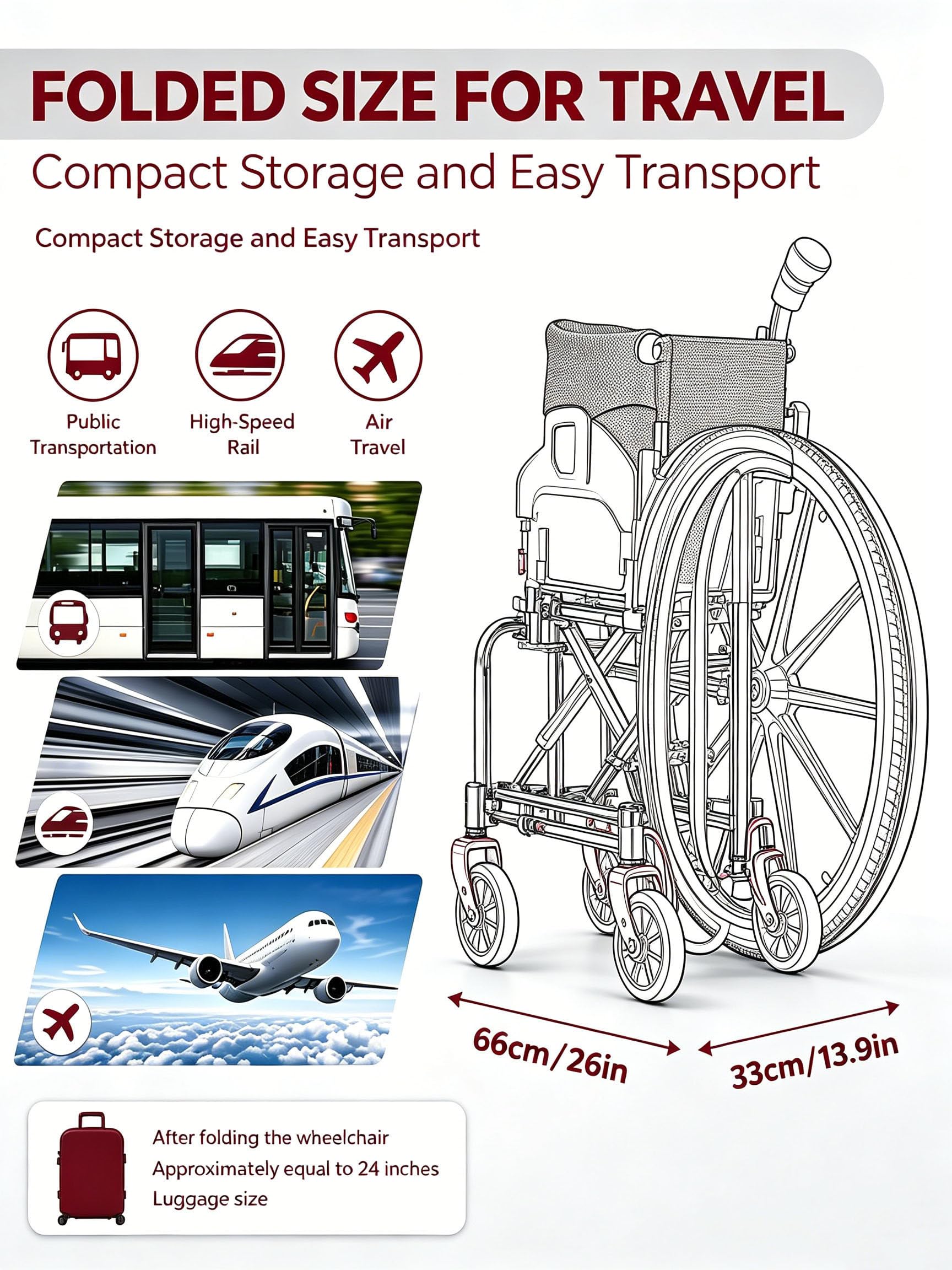 Składany sportowy wózek transportowy Black-W42cm