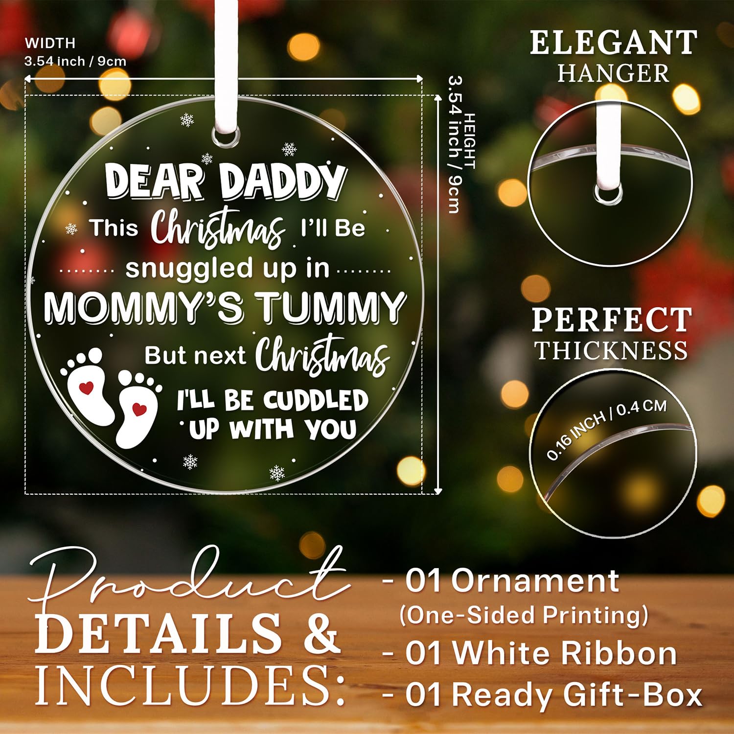 House Warming Gifts New Home First Time Dad Christmas Ornament - Baby  Announcement Gift For Expecting Father 2025 Thank You Gifts, image size:1500x1500