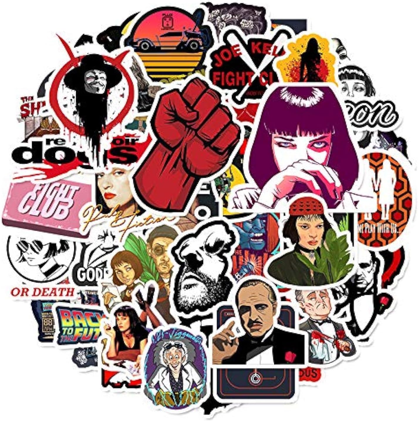 Graffiti Stickers (50pcs) Vinyl Skateboard Guitar Travel Case Sticker Door Laptop Luggage Car Bike Bicycle Stickers (Movies)