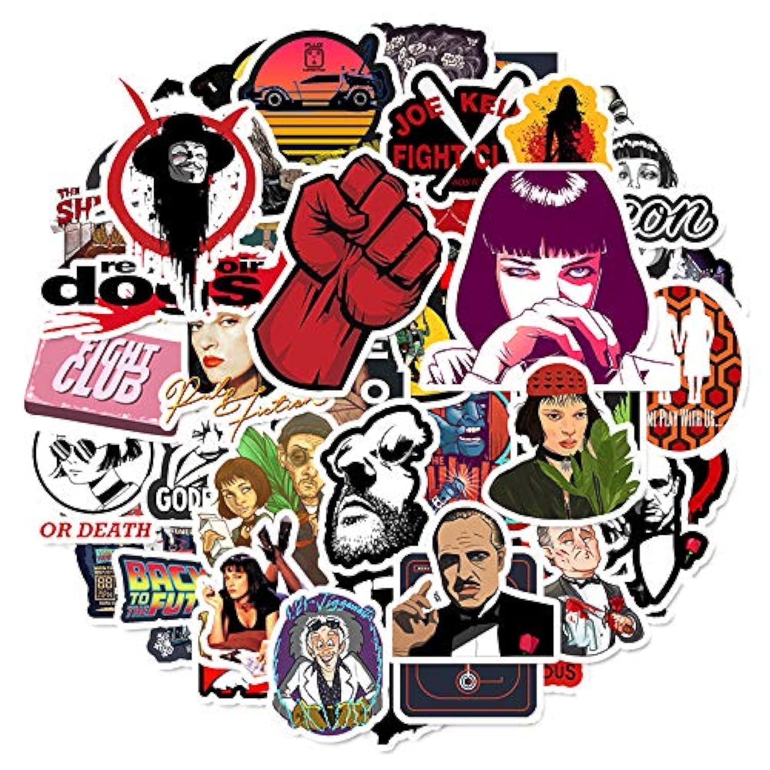 Graffiti Stickers (50pcs) Vinyl Skateboard Guitar Travel Case Sticker Door Laptop Luggage Car Bike Bicycle Stickers (Movies)