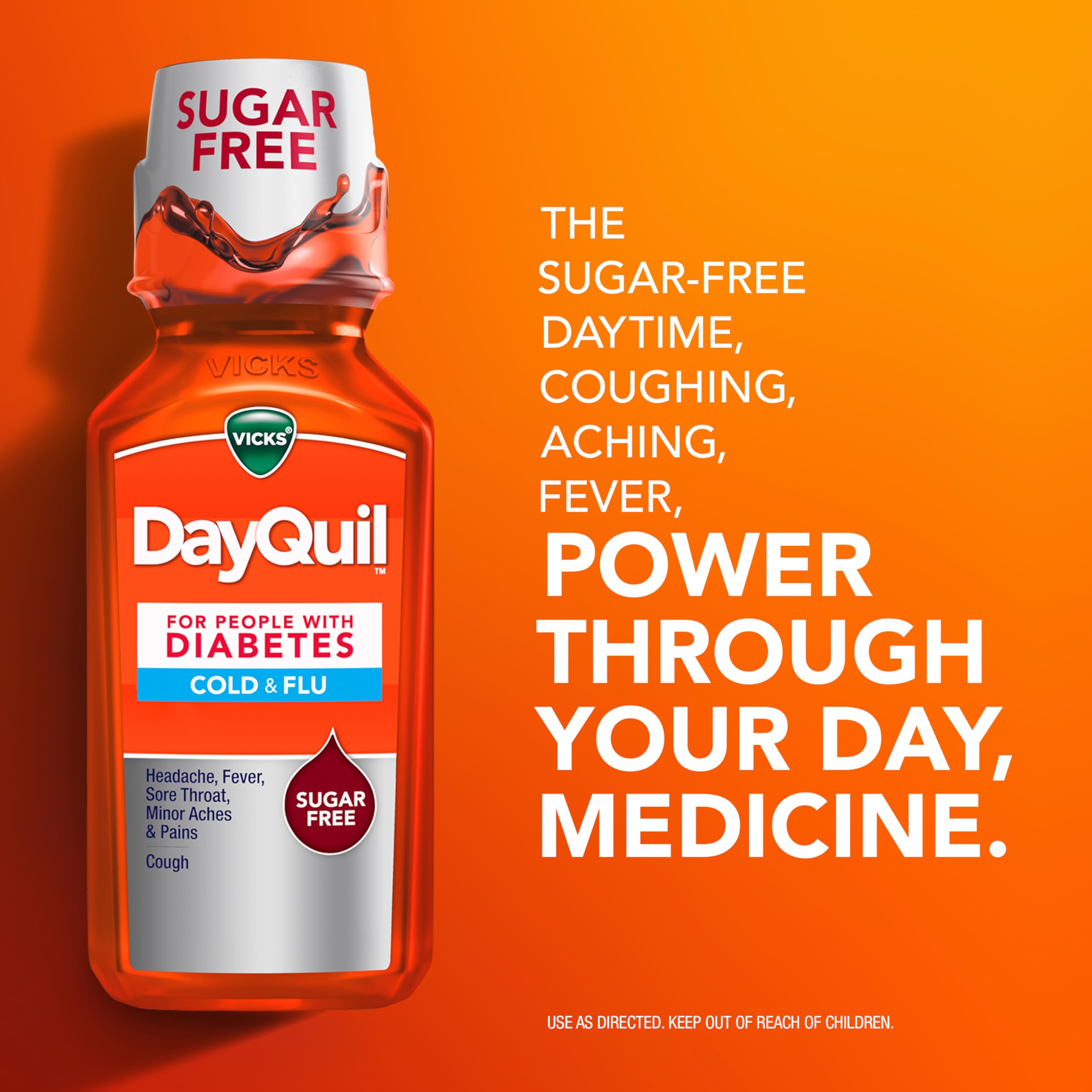 VICKS DayQuil & NyQuil Diabetes Cold & Flu Relief Medicine Co-Pack, Powerful Multi-Symptom Daytime & Nighttime Relief for Cold, Cough, and Flu Symptoms, Sugar & Alcohol Free, 2 x 12 FL OZ Bottles — Amazon image 4