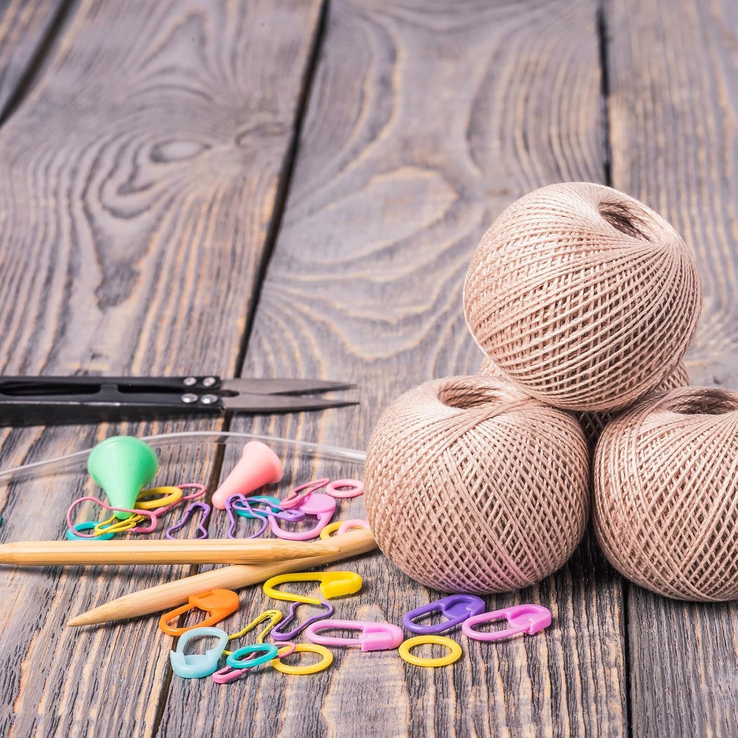 REDYY 20Pieces Crochet Yarns with Large Eye Knitting Needle,Bent Tip Needle,Knitting Marker Crocheting Knitting Crochet Thread