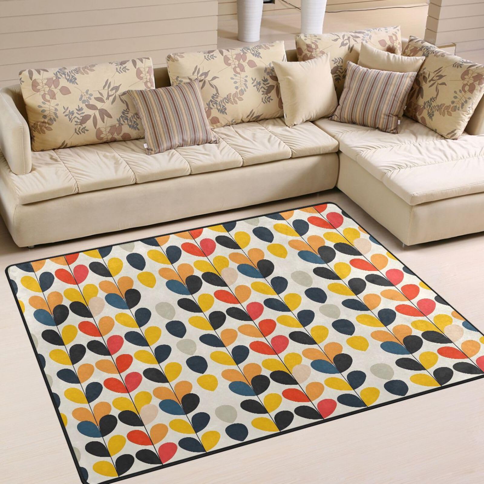 ALAZA Area Rug, Graffiti Heart Soft Polyester Large Carpet Non-Slip Bath Mats Modern Indoor Mats for Living Room Bedroom Home Decor (203 x 147cm)