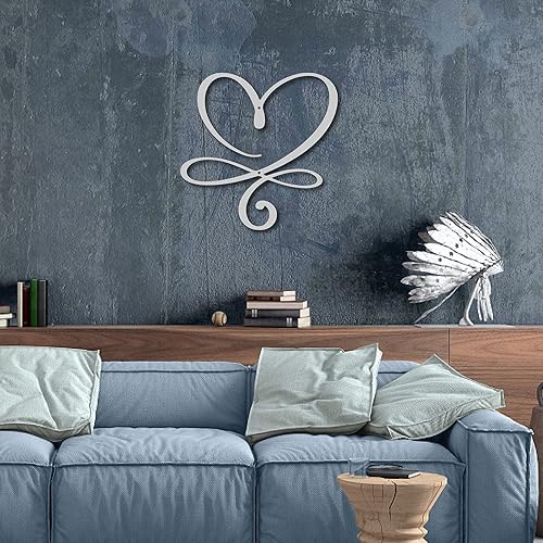 Miniatura 6 de CREATCABIN Arte de pared de metal con corazón infinito, decoración de pared, letreros de pared de hierro para colgar en la pared, escultura de metal
