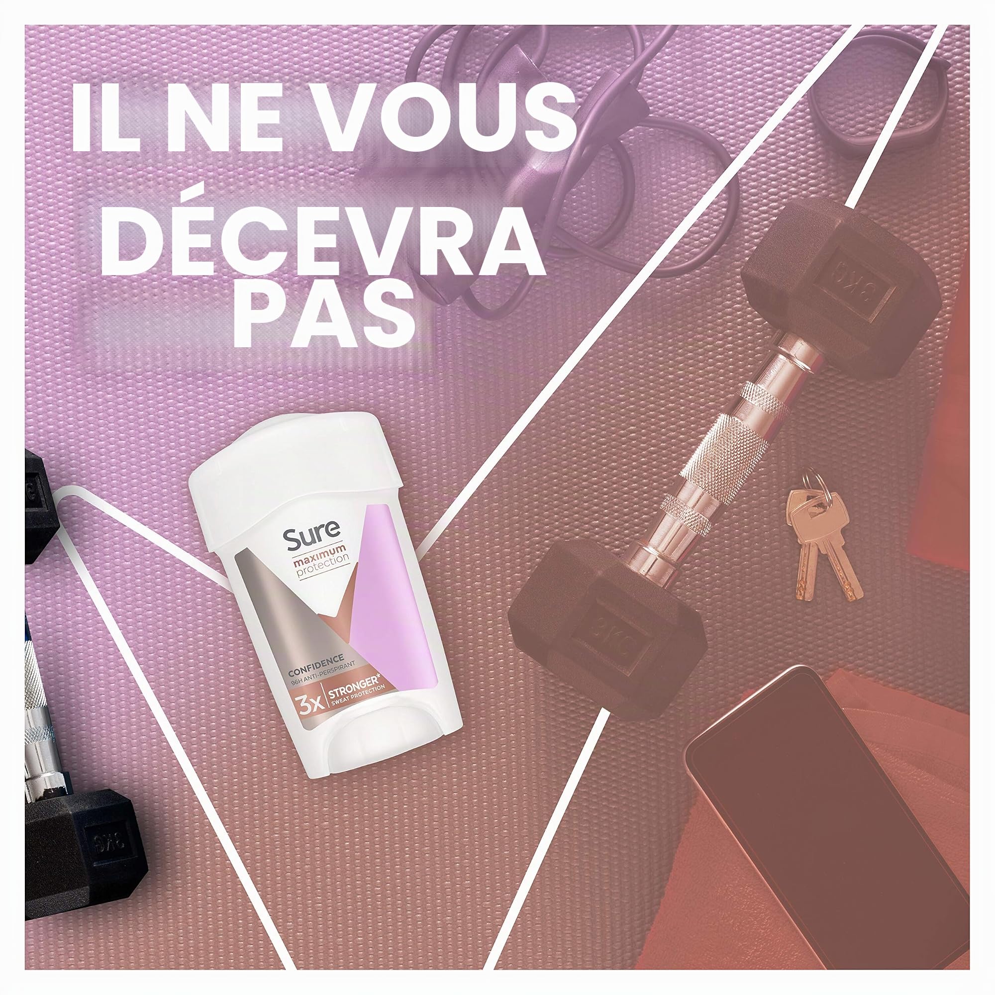 Sure Déodorant anti-transpirant Confidence Maximum pour femmes, 45 ml, paquet de 6
