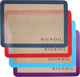 Silicone Baking Mat Large Set 4 Half Sheet-Silicone Bakeware Mat for Oven Reusable Heat Resistant Non Stick Baking Sheet BPA Free Cooking Supplies for Cookie, Bread, Macaron&Pastry,Rectangular