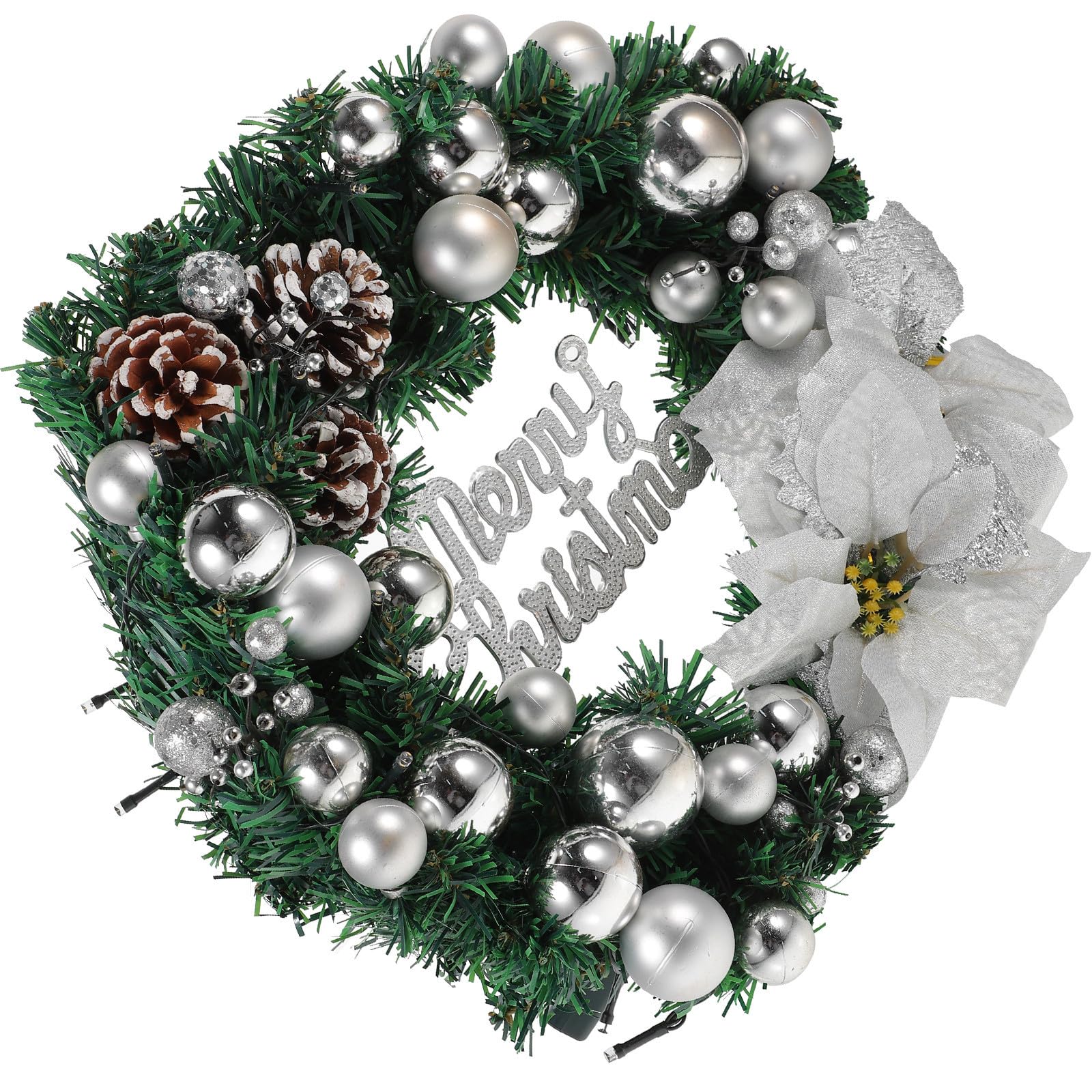 DECHOUS Guirnalda Navideña Luminosa, Adorno de Iluminación, Plata, Plástico PVC, Decoración Navideña, Efecto Visual Creativo, para Decoración del Hogar y Fiestas