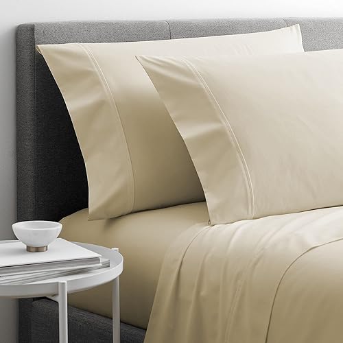 Miniatura 2 de Martex Clean Essentials - Juego de sábanas de mezcla de algodón antimicrobiano, color gris topo, tamaño King