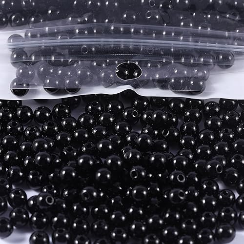 1200 cuentas de perlas para manualidades, cuentas redondas de 0.236 pulgadas con agujero para hacer joyas, manualidades, pulseras, collares y