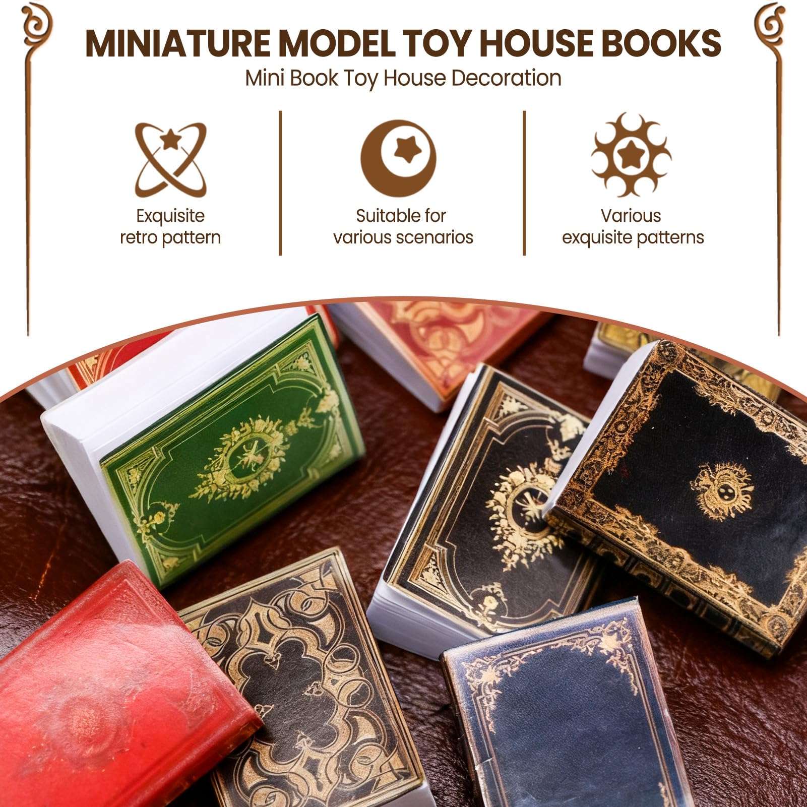 18PCS Book Miniatures Figure Set, Mini Book Figurine for Anxiety Bookshelf, Home Decor, DIY Crafting, Accessories — view 8