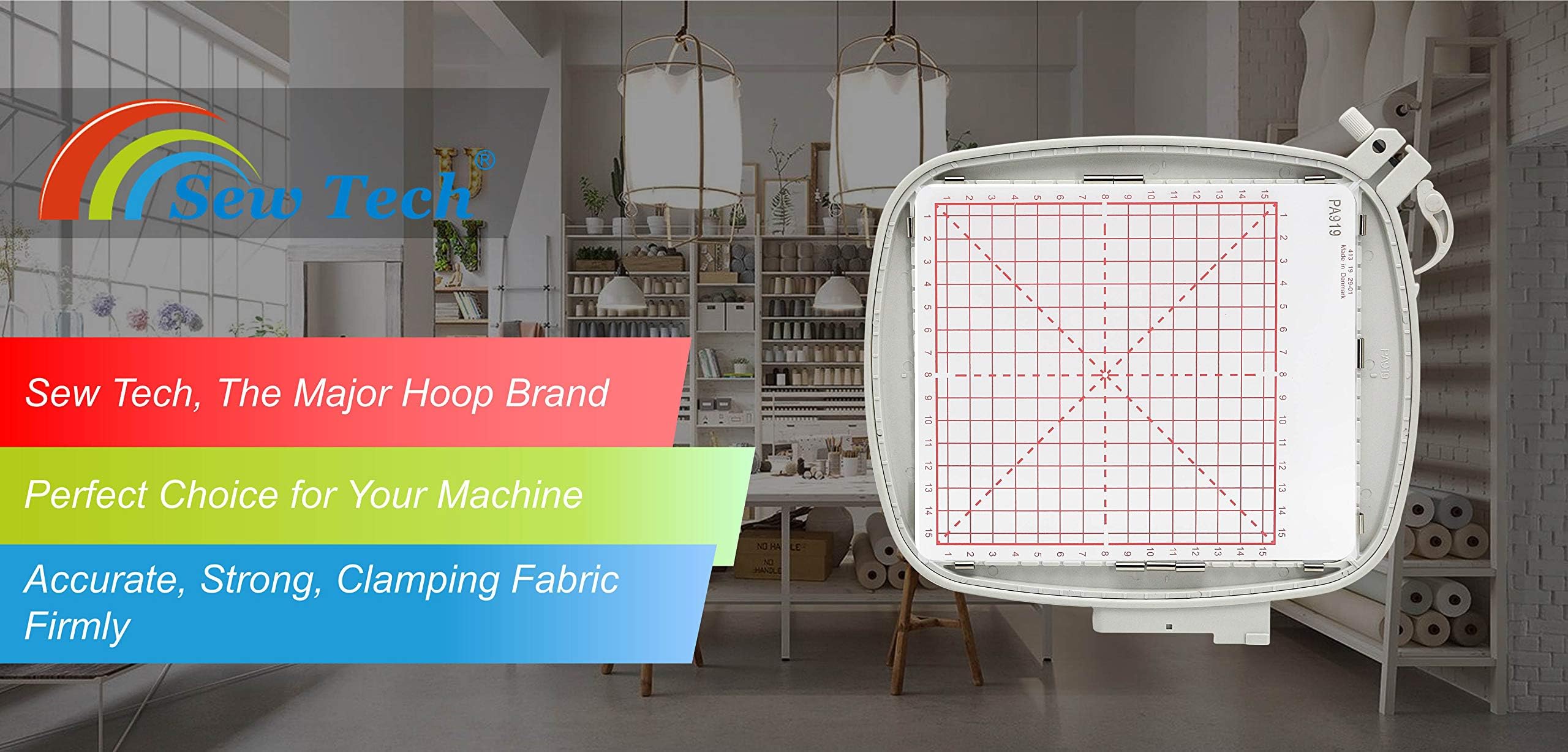 Sew Tech Cerceau de broderie pour Pfaff Creative Sensation Pro II Vision 5.5 5.0 4.5 4.0 Performance, etc., machine à coudre et à broder Creative Texture Cerceaux de 150 x 150 mm