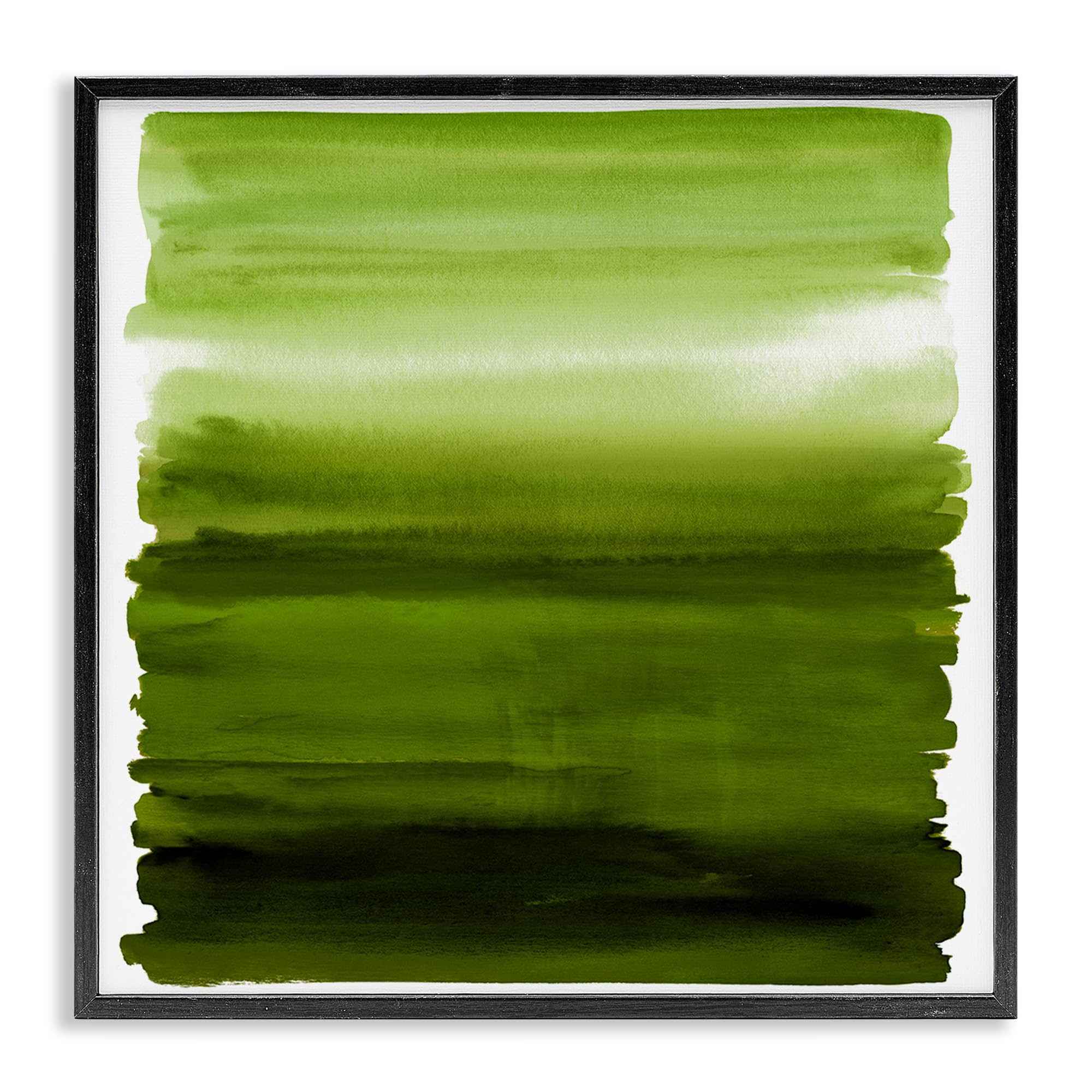 Stupell Industries Midnight Black (Textured) 'Earthy Green Ombre'| Framed Giclee Art