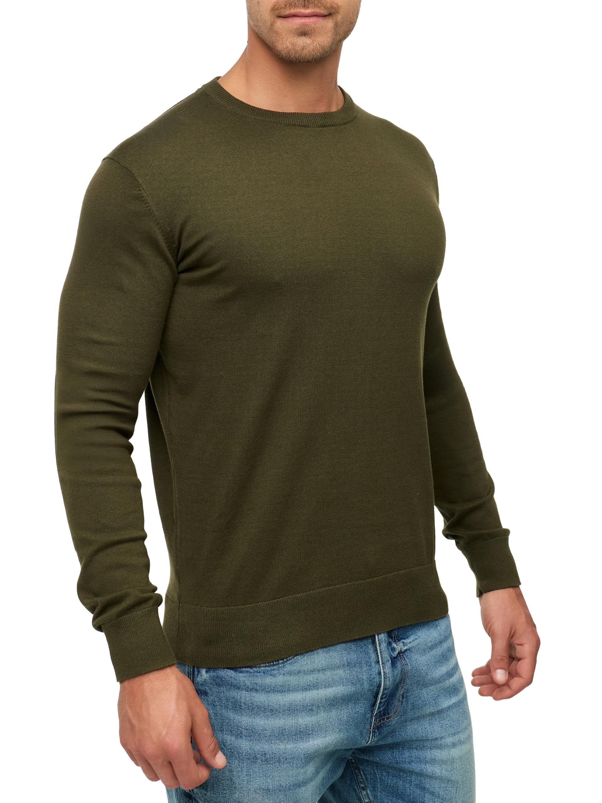 Indicode Herren INKalpo Feinstrick-Pullover mit Rundhals-Ausschnitt