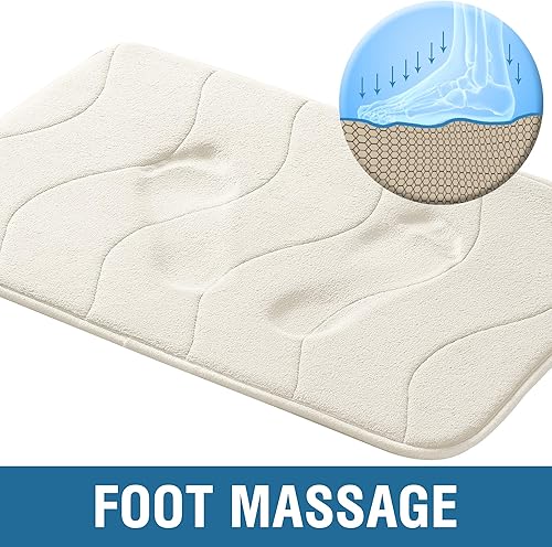 Vista 149 de Flamingo P Tapete de baño de espuma viscoelástica, extra largo, antideslizante, absorbente de agua, grueso, suave, lavable, 47 x 17 pulgadas