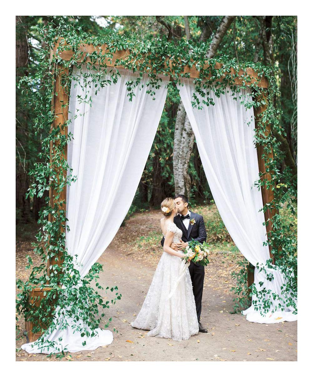 Buy White Chiffon Backdrop Curtain 2 Panels 5ftx8ft Wedding Backdrop