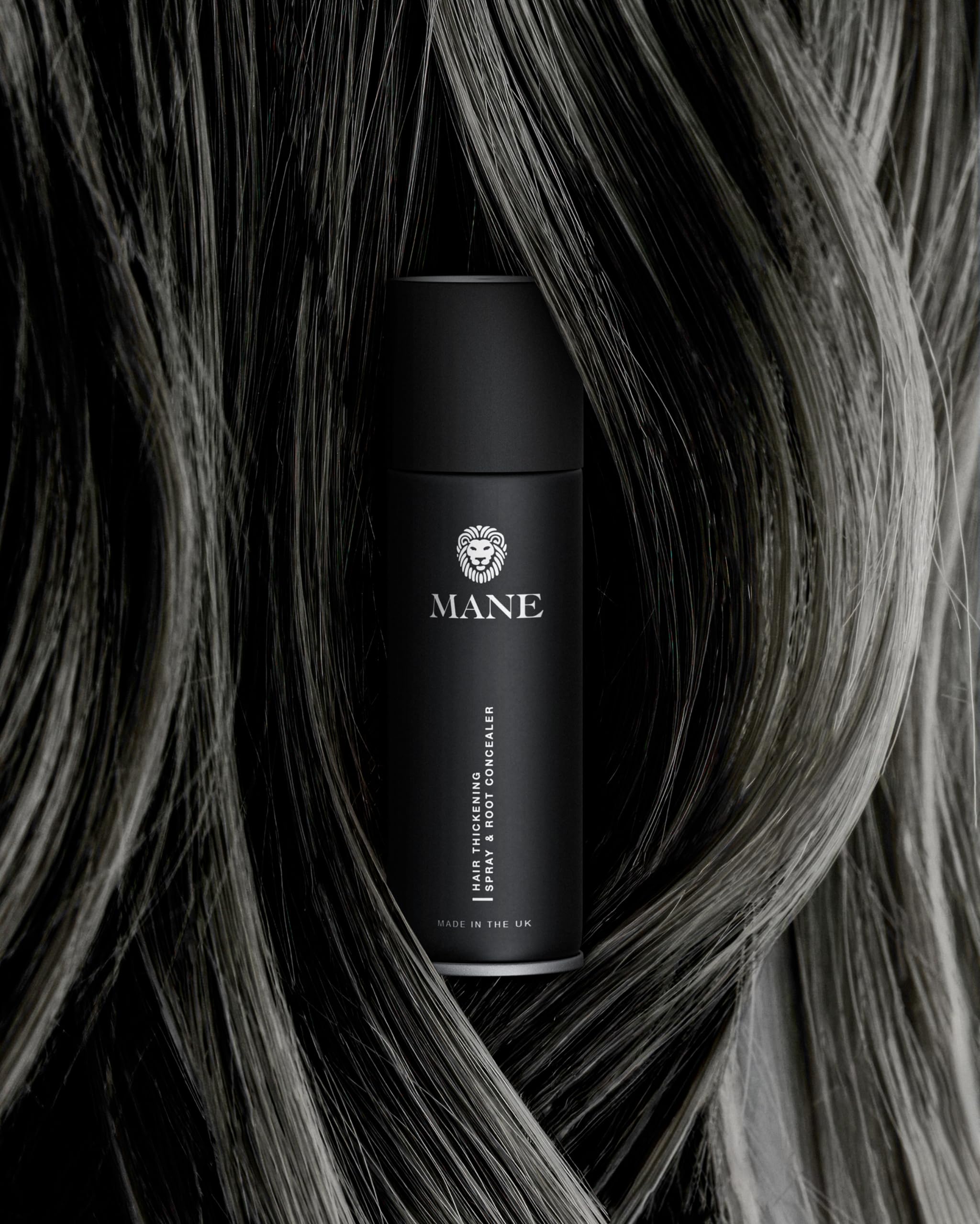 Black - Hair Thickening Spray by Mane UK - for Hair Loss and Thinning Hair and to cover roots
