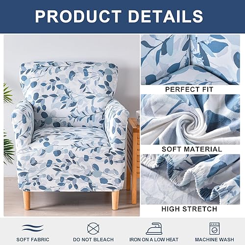 Miniatura 4 de HAOYONG Funda elástica para sillón de banquete, fundas para sofá de 1 pieza, funda suave para sillón, funda extraíble lavable para sofá individual,