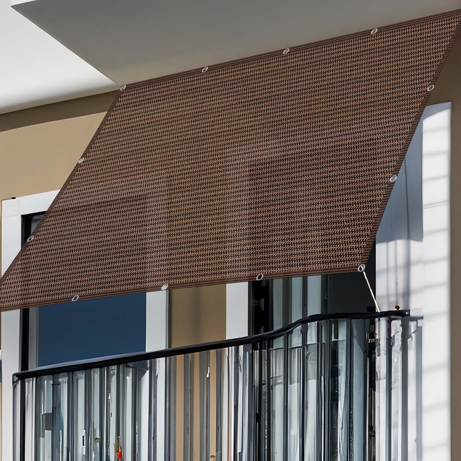 Voile d'ombrage 95% UV protection 285 x 295 cm en filet respirant pour balcon