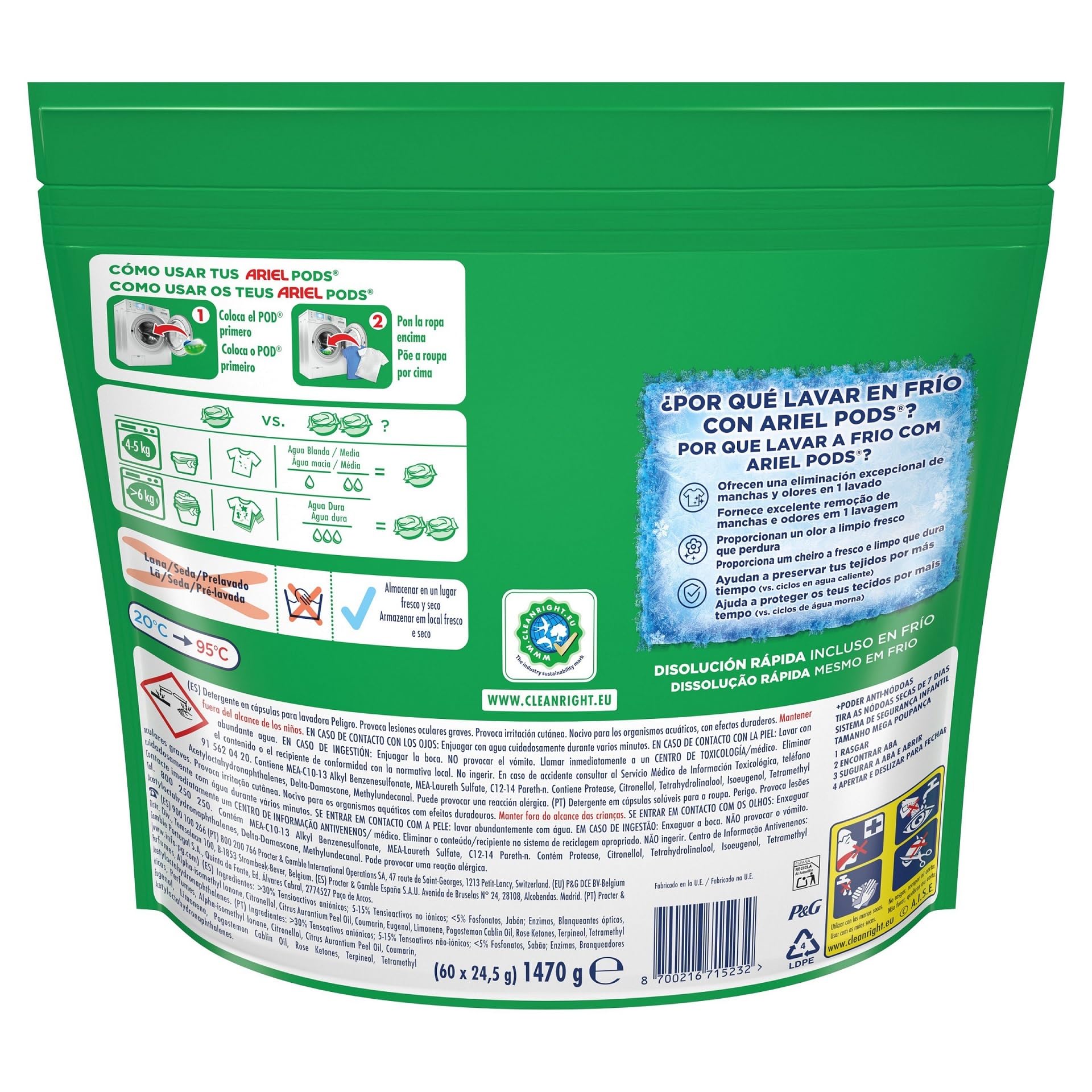 ARIEL PODS Platinum Detergente Lavadora Liquido 120 Capsulas/Pastillas, Jabon Extra Poder Quitamanchas, Limpieza Profunda (El empaque puede variar)