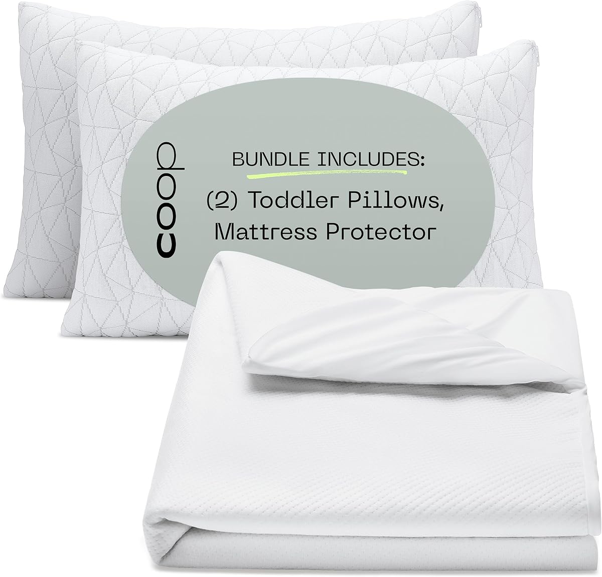 The Original Toddler Adjustable Pillow & Ultra Tech Waterproof Mattress Protector Bundle, Set Includes (2) Toddler Pillows & (1) Waterproof Mattress Protector Twin