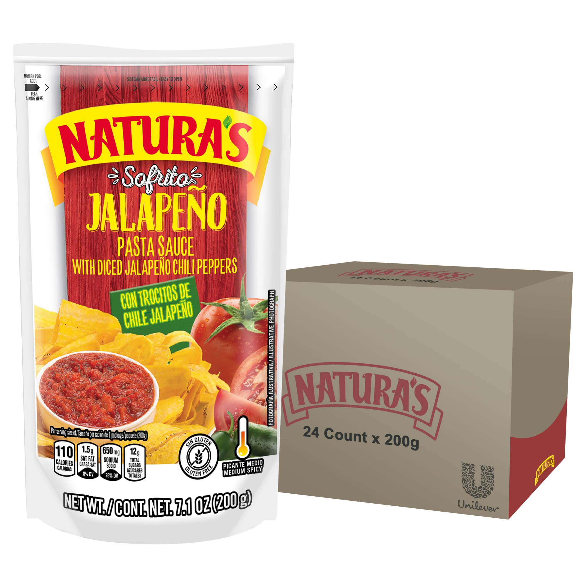 Amazon.com: NATURA'S Sofrito Jalapeno Tomato Pasta Sauce, 7.1oz
