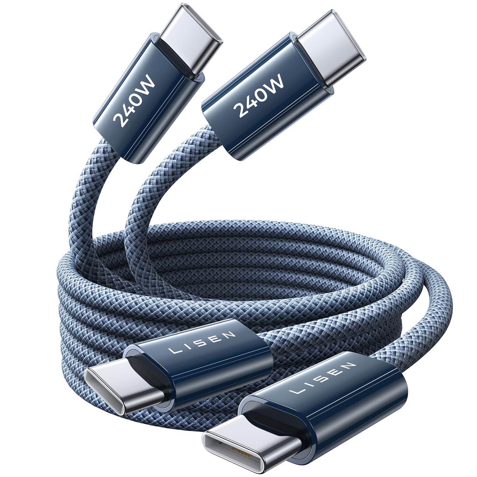 LISEN USB C Kabel 2M 240W Ladekabel USB C 2 Stück, PD 3.1 Schnellladekabel USB C auf USB C Kabel für MacBook Air M5, MacBook Neo, MacBook Pro M5, iPad Pro, iPhone 17 Pro Max/iPhone Air/16/15