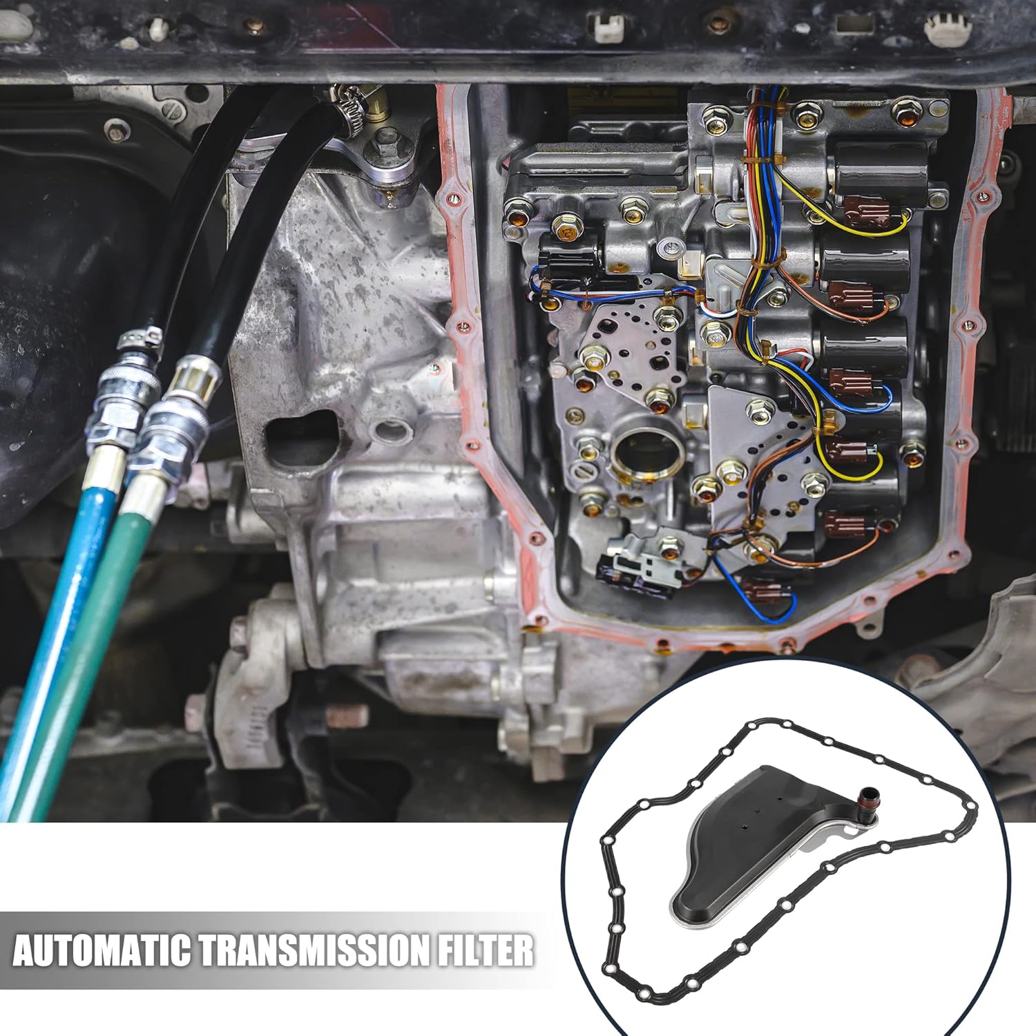 X AUTOHAUX Automatic Transmission Filter Oil Pan Gasket Kit for Volvo S80 for Buick for Saturn Relay 4T65E 24227477 24206433 24205416