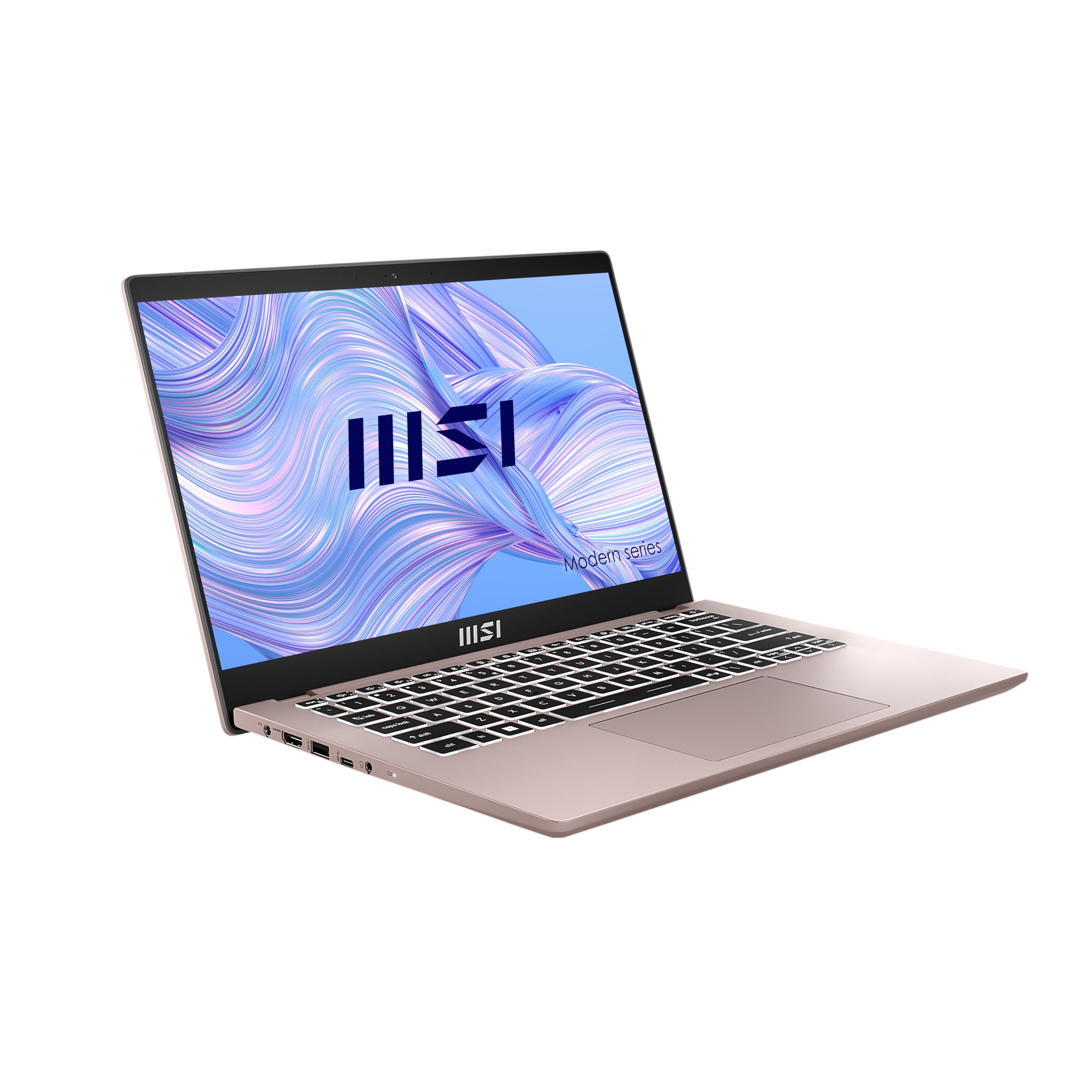 MSI Modern 14 C12M-499FR : Intel Core i3 1215U - 8GB LPDDR4 - SSD 512GB - Intel UHD Graphic - 14' Full HD - Windows 11 Famille - Clavier Azerty retroeclairé - Beige Rose
