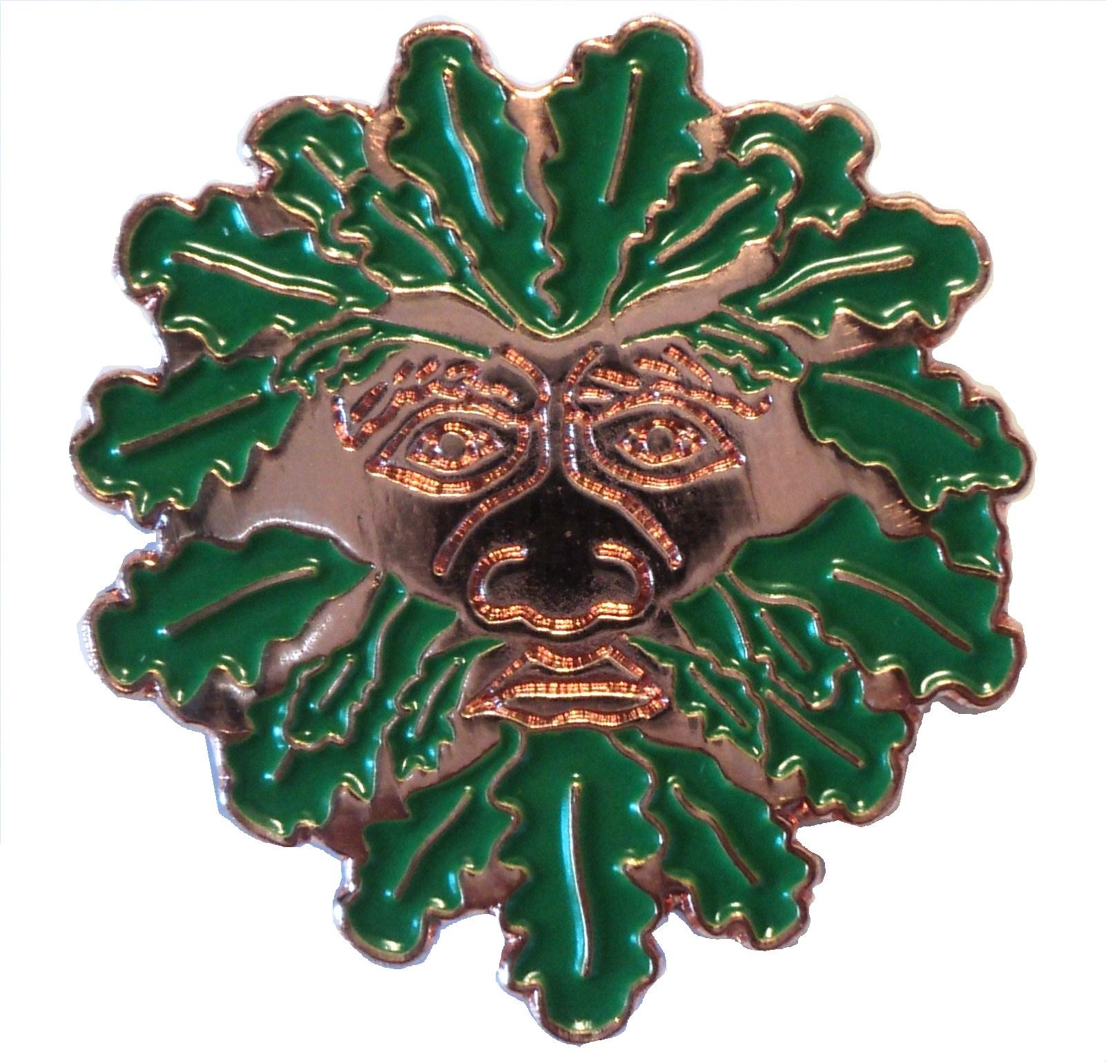 The Green Man Pagan Celtic Mythological Symbol Metal Enamel Pin Badge