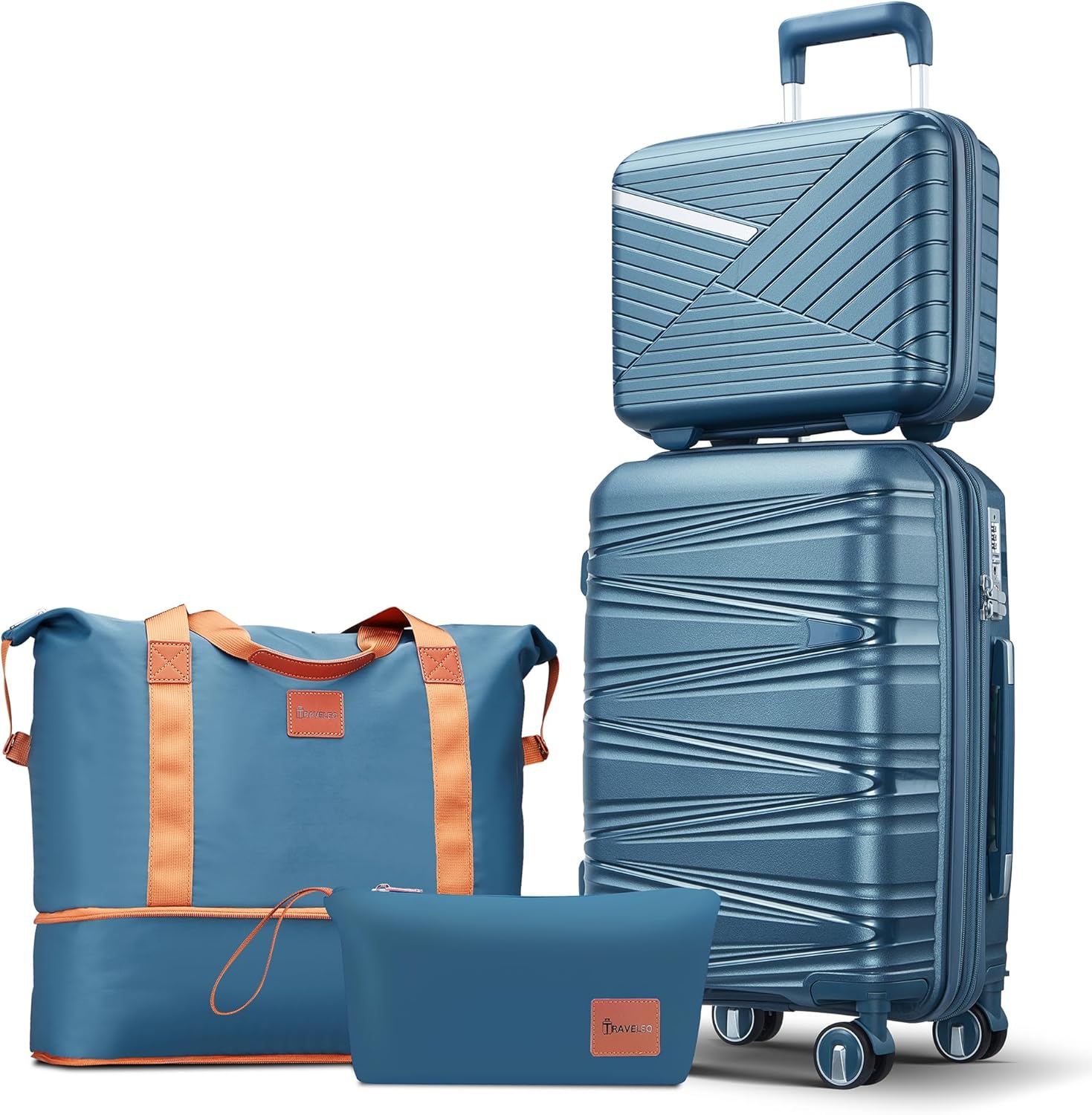 TRAVELEO 4-Piece Carry-On Expandable Suitcase Set