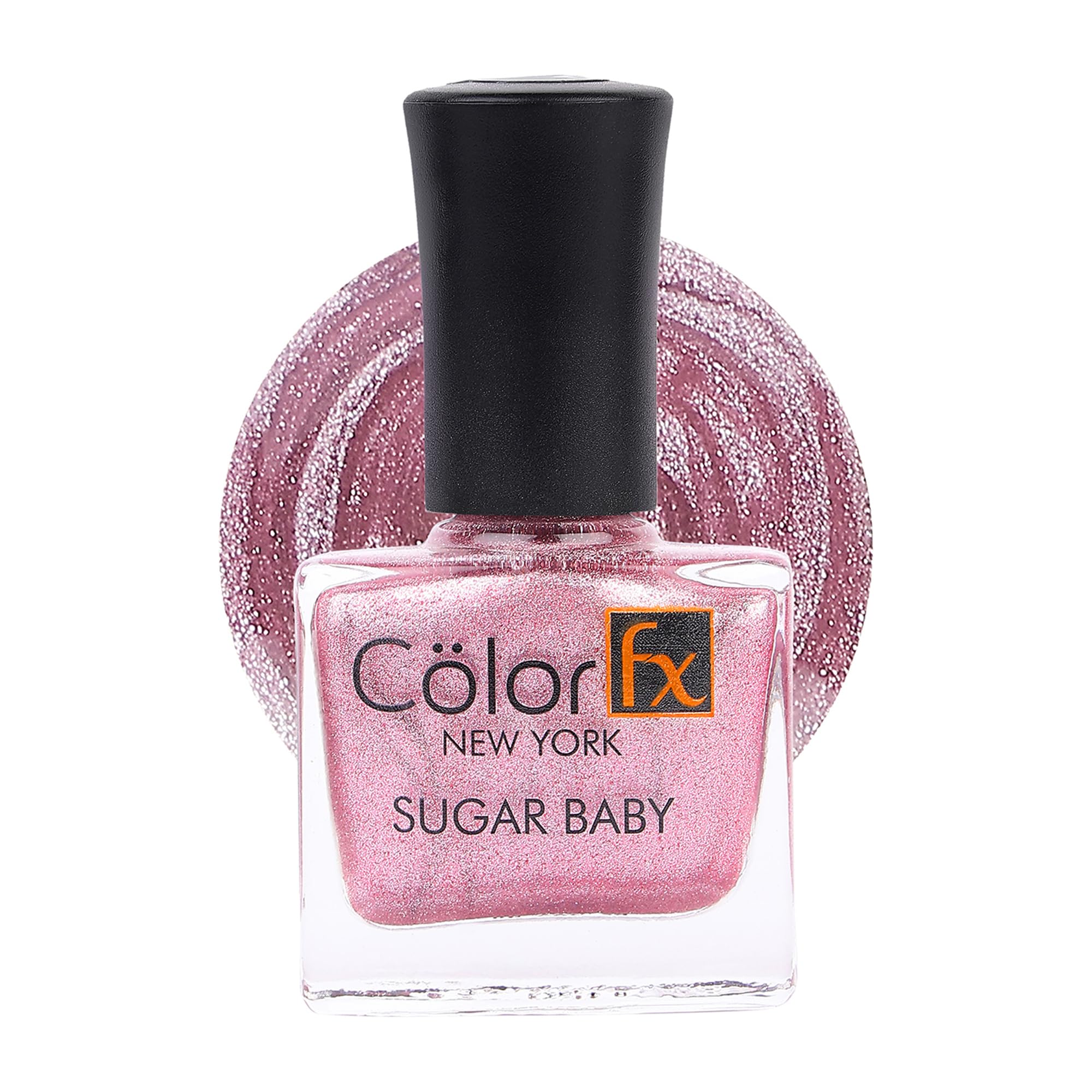 Color Fx New York Sugar Baby Nail Polish | Metallic Shimmery Matte | Gel Like Finish | 21 Toxin Free | Long Lasting | Non-yellowing | Light Pink Nail Polish Women - 9Ml