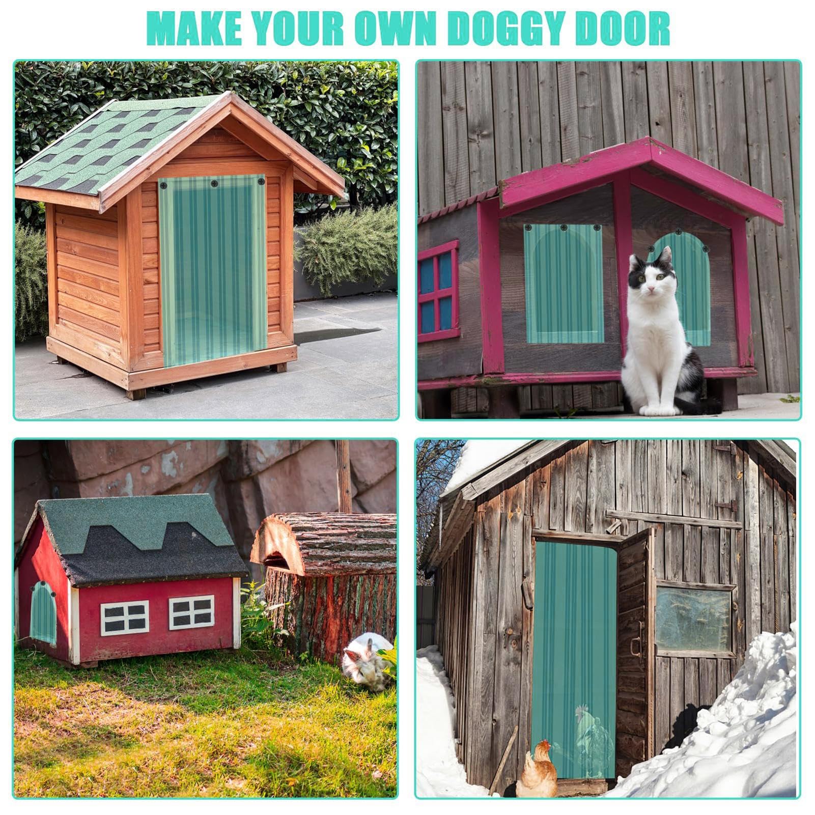 repuesto para puerta perro, solapas puerta para perros, tira ecológica para casa gato, puerta casa perro, reemplazo tira transparente, fácil cortar e instalar