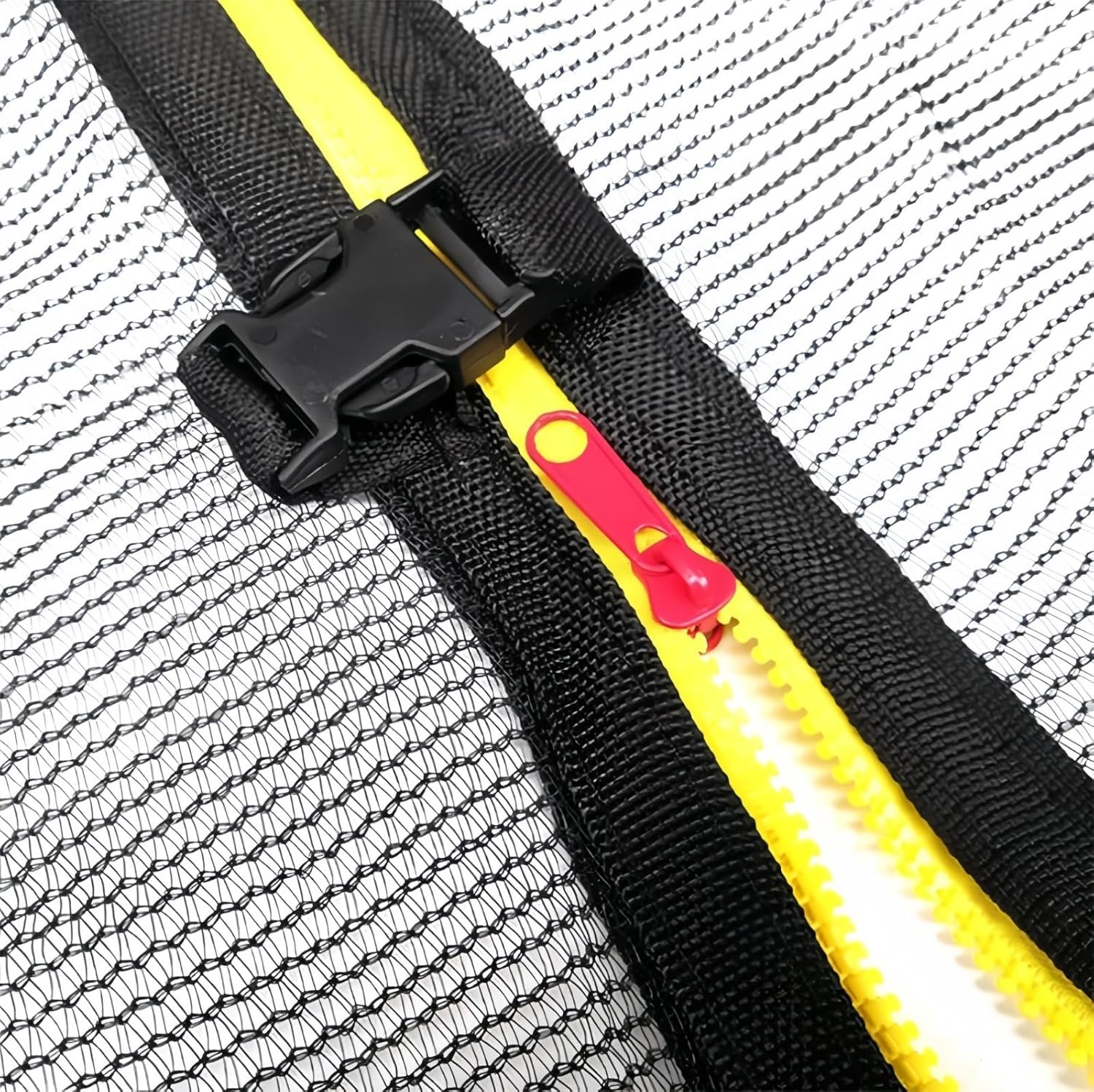 トランポリン安全ネット 6/8本ポール用 屋内トランポリン交換用ネット ジッパーとバックル付き 8/10/12/14フィート ガーデ