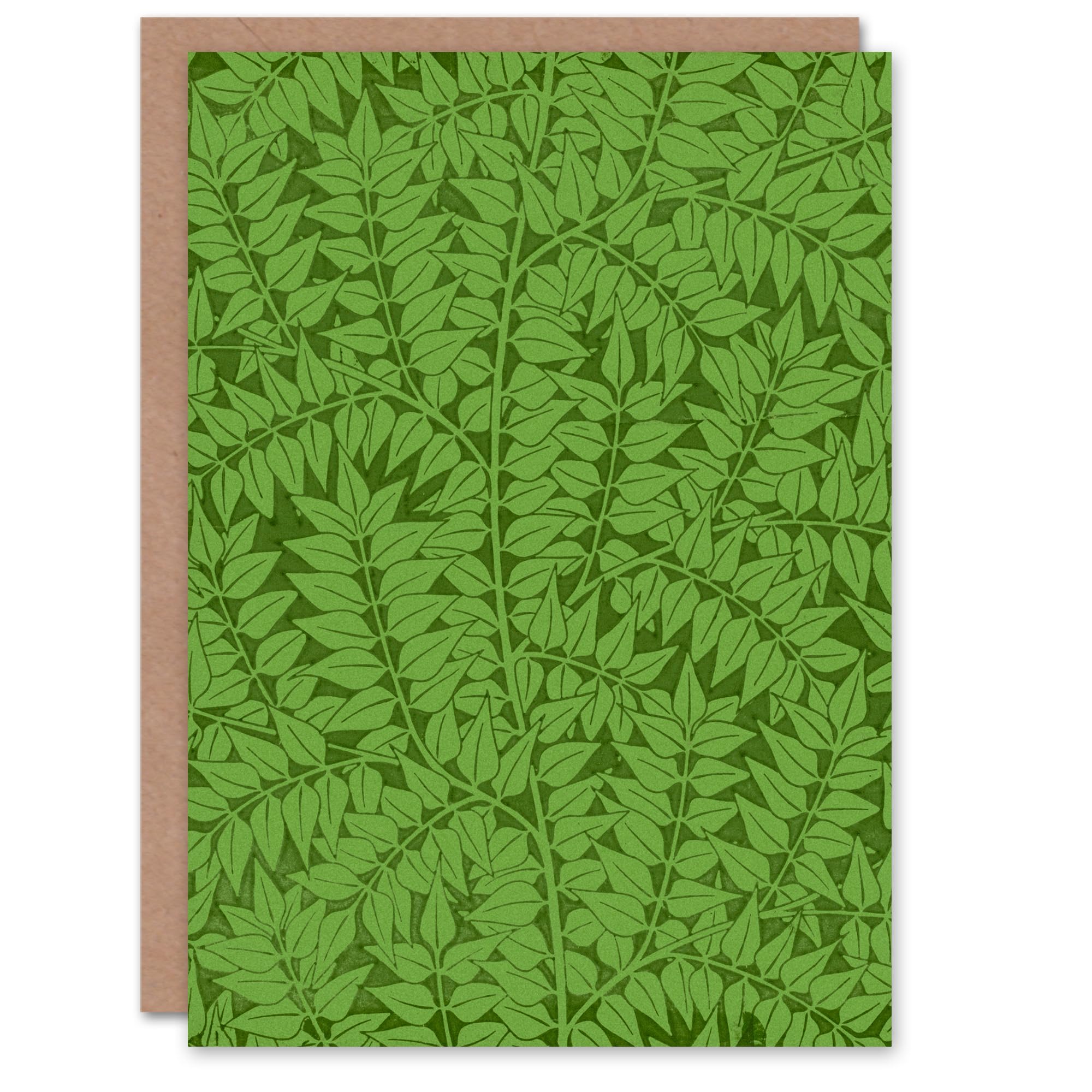 Artery8 William Morris Art Card Leafy Branch Green Pattern