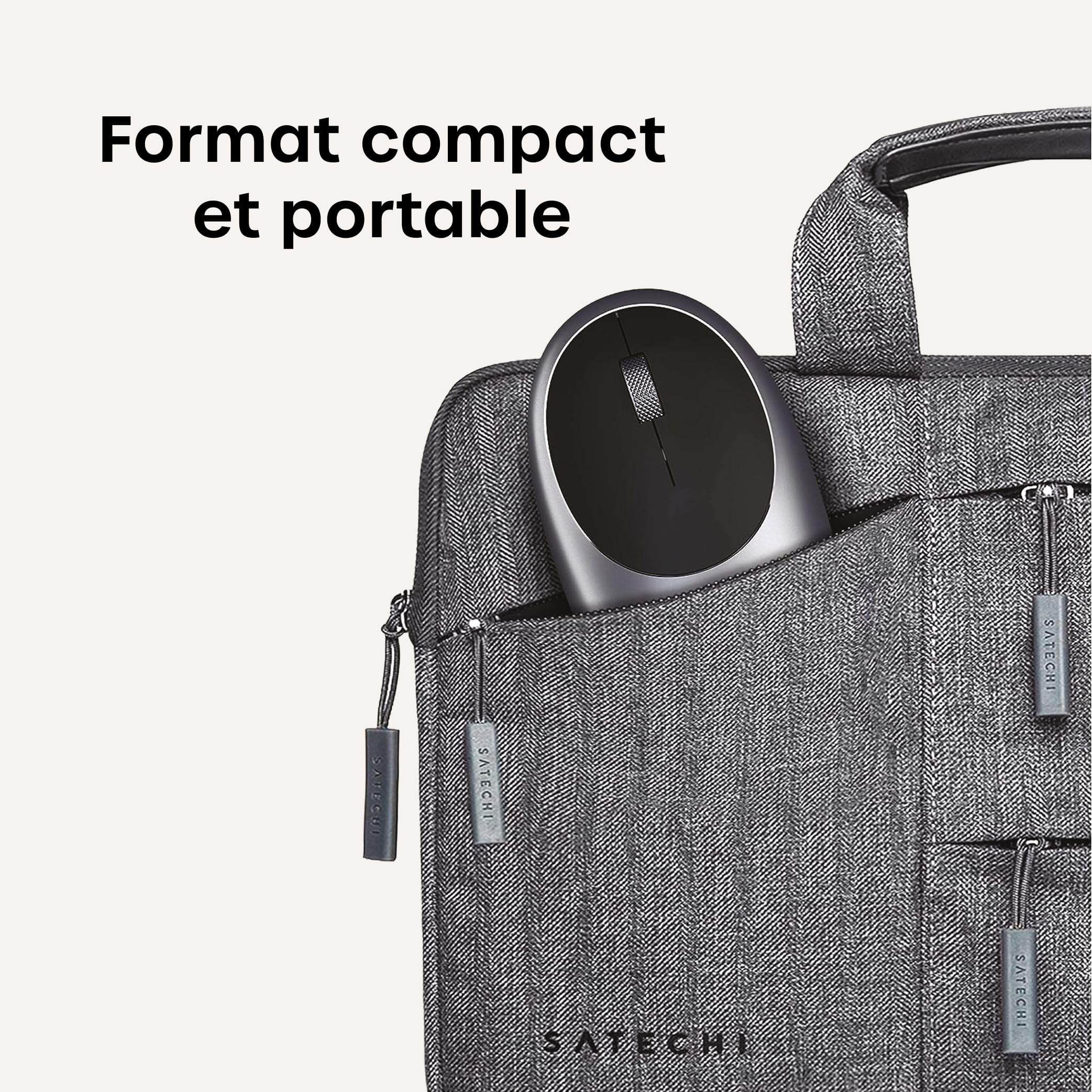 Satechi Souris sans Fil M1 en Aluminium, Rechargeable USB C, 1200 DPI, Élégante Souris Ergonomique Bluetooth pour MacBook Air/Pro/Neo, PC Portable, iPad et Plus – Gris Sidéral