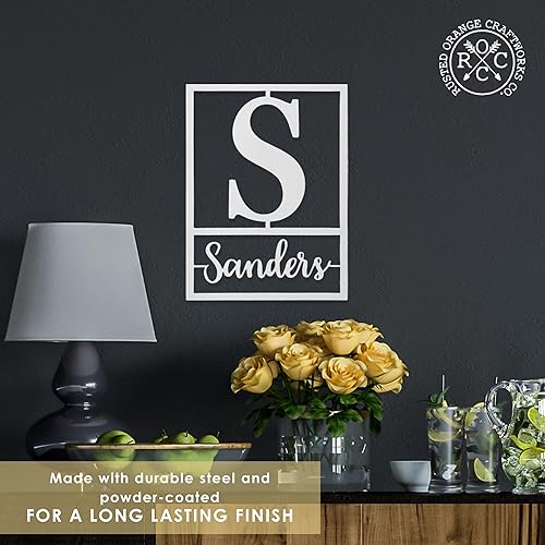 Miniatura 4 de Floating Script Monogram Sign Custom Metal Family Name Wall Decor Personalized Last Name Sign with Initial Modern Metal Name Plate for Home or