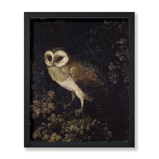 Poster Master Vintage Owl Poster - Retro Owl Painting Print - Moody Art - Bird Art - Great Gift for Men, Women, Animal Lover - Perfect Decor for Bedroom, Office, Living Room - 8x10 UNFRAMED Wall Art