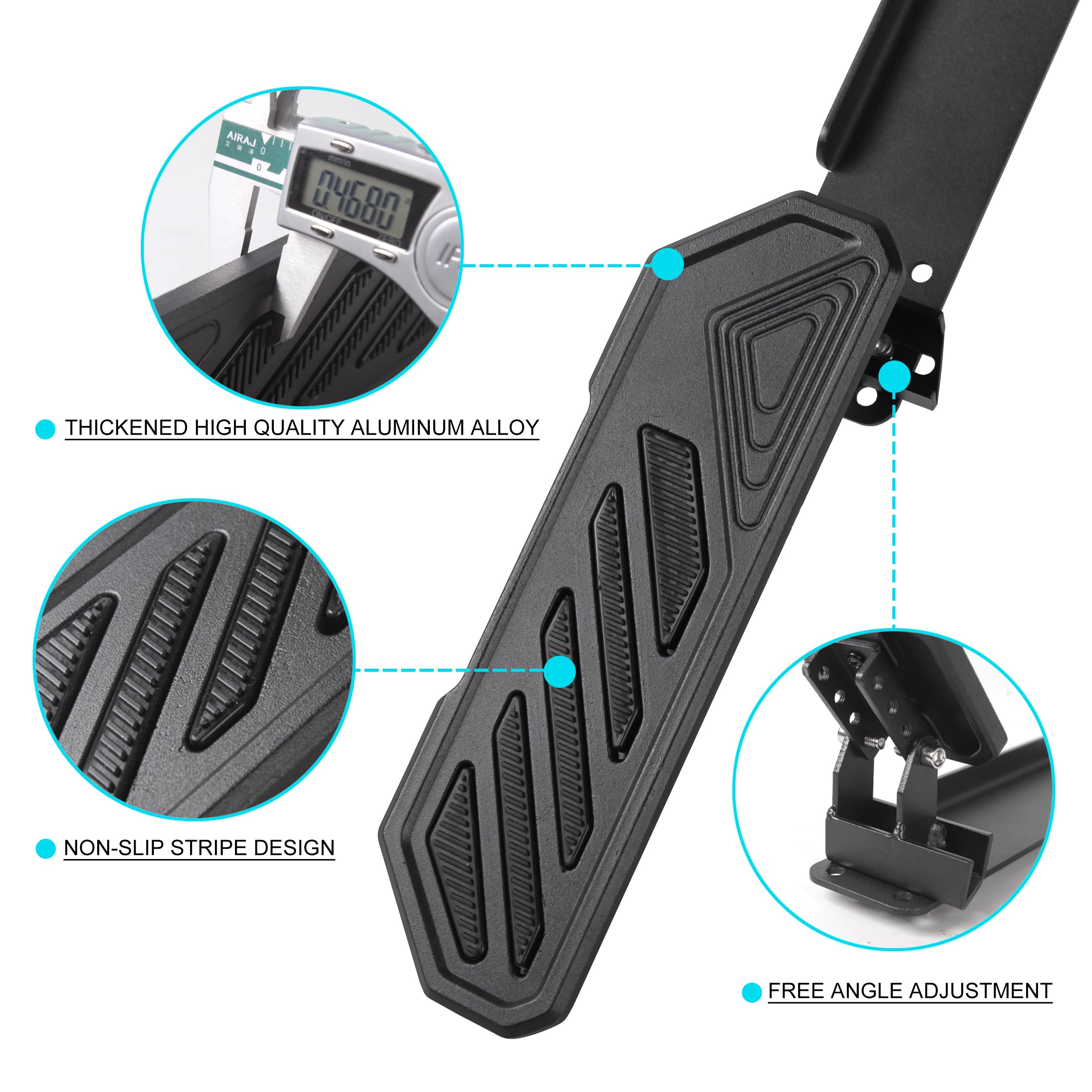 Adjustable Dead Pedal Driver Foot Rest Left Side Kick Panel For Gladiator Jt Anti Slip For 2018 2022 Jeep Wrangler I.492077718