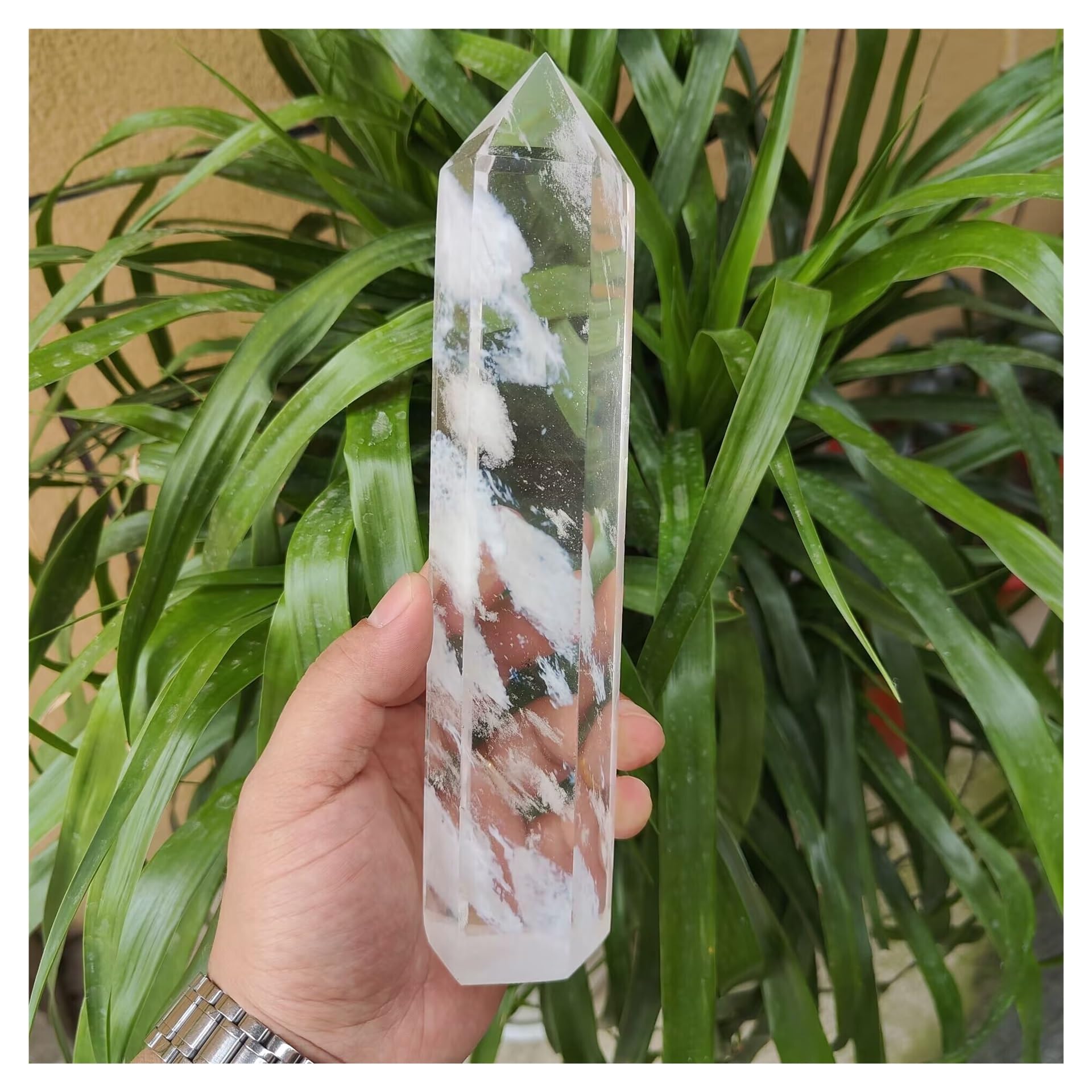 Cristal de Cuarzo Transparente Fundido de 600-750 g, 1 Unidad