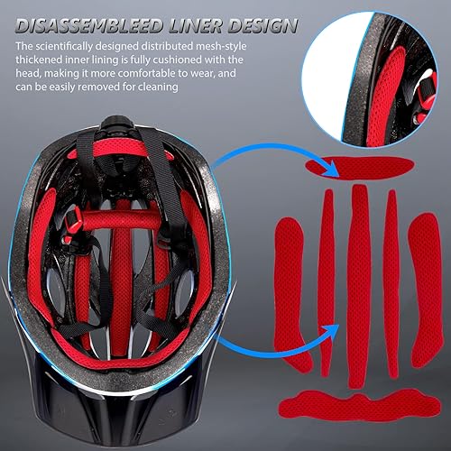 Miniatura 3 de Cascos de bicicleta para hombres Casco de bicicleta para adultos Casco de ciclismo certificado ligero cómodo ajustable con visera desmontable para