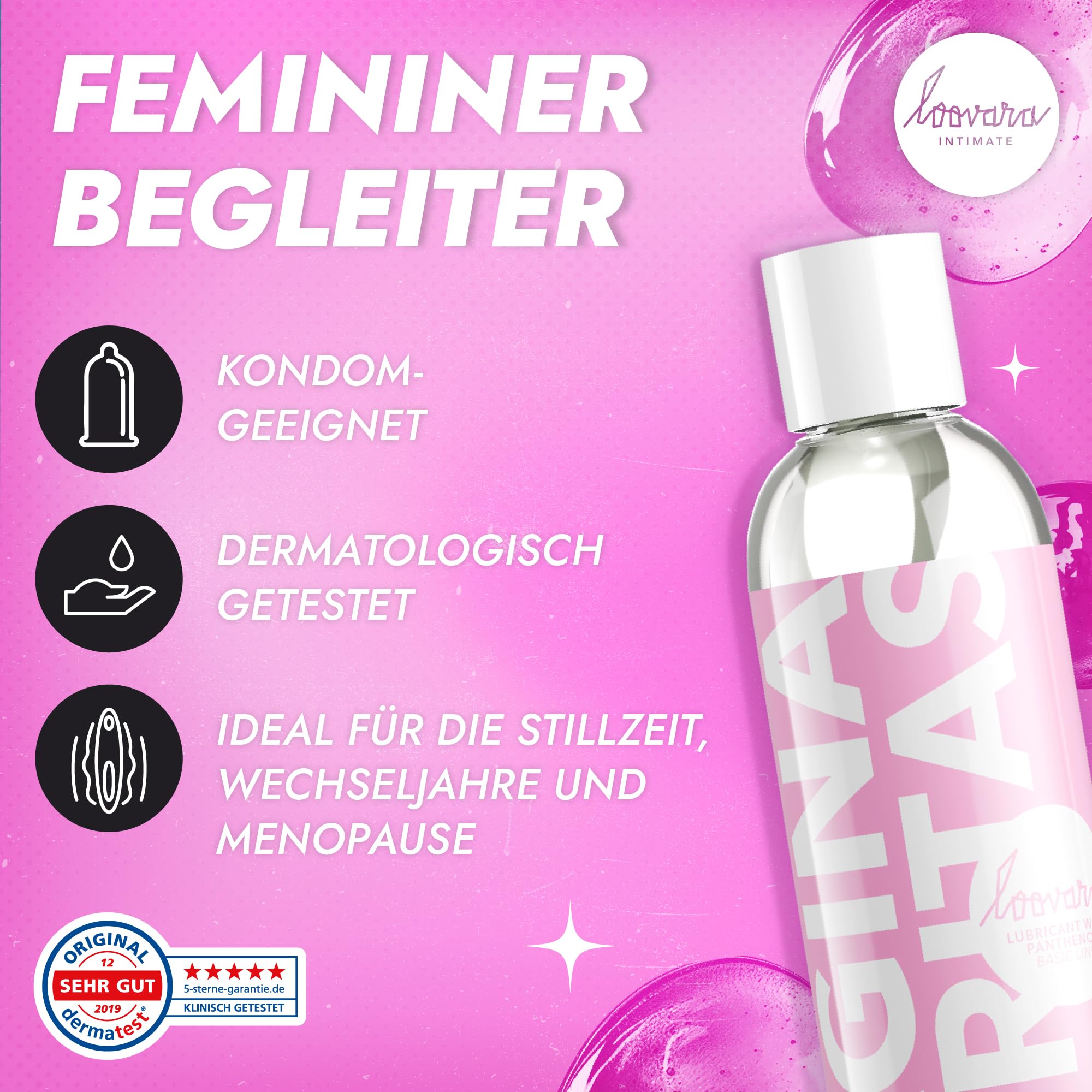 Loovara Gleitgel Ph-optimiert 250 ml - VAGINA VERITAS  wasserbasierend mit  Panthenol & Allantoin, Angepasst an Die Intim-Flora, Natrlich,  kondomSicher, Made in EU : Amazon.de: Drogerie & Krperpflege