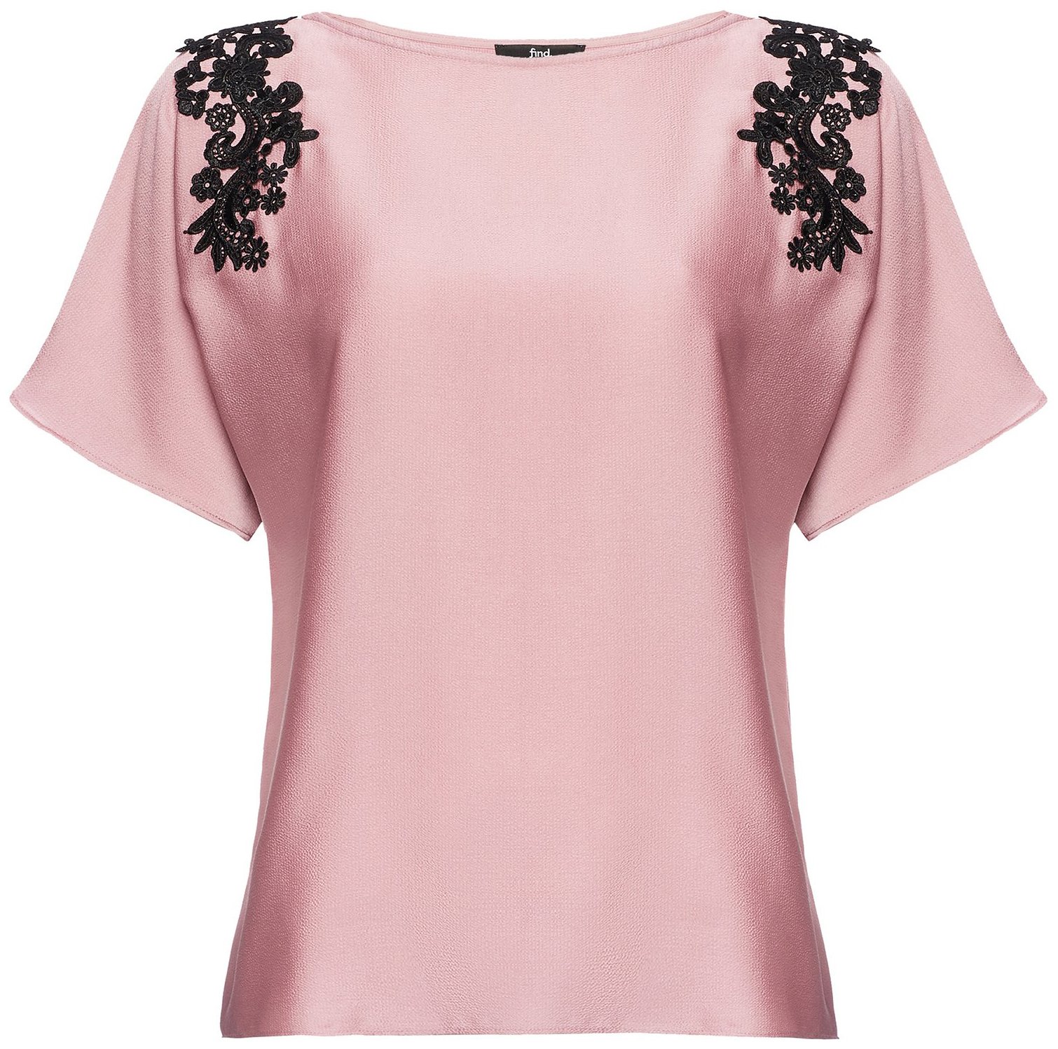 find. Lace Trim Shoulder Blouse Femme, Rose (Old Rose), 36 (Taille Fabricant: X-Small)